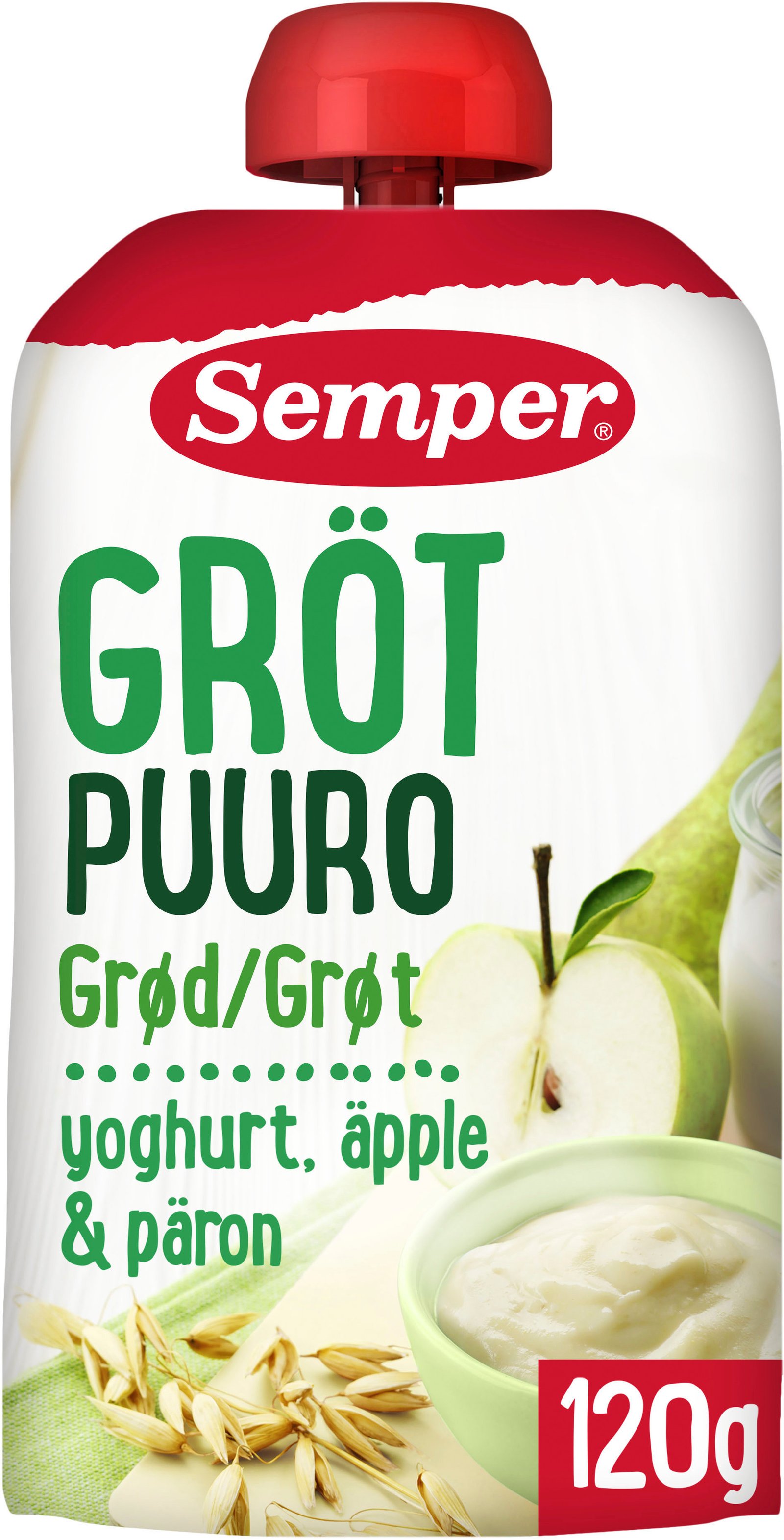 Semper Gröt Yoghurt Äpple & Päron 120 g