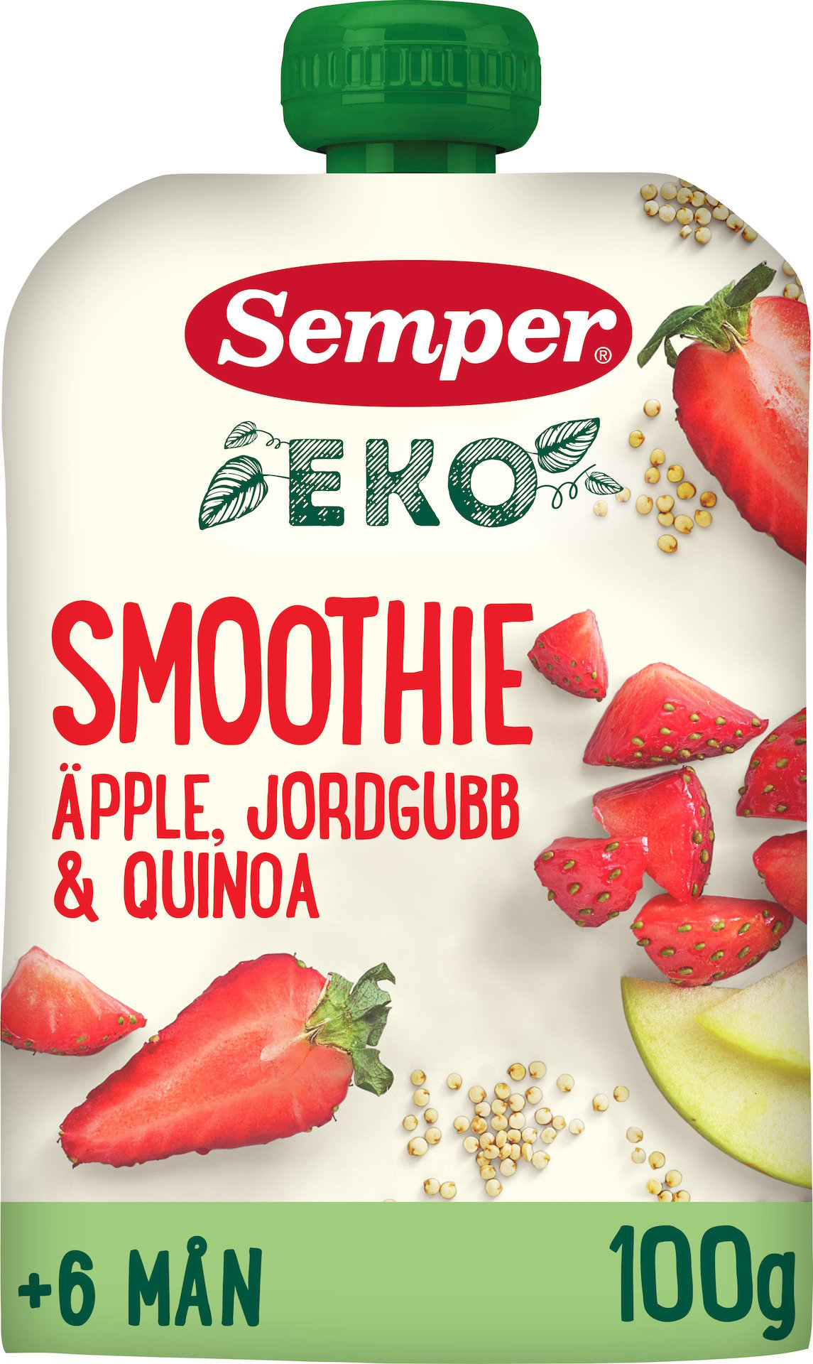 Semper EKO Smoothie Äpple, Jordgubb & Quinoa 100 g