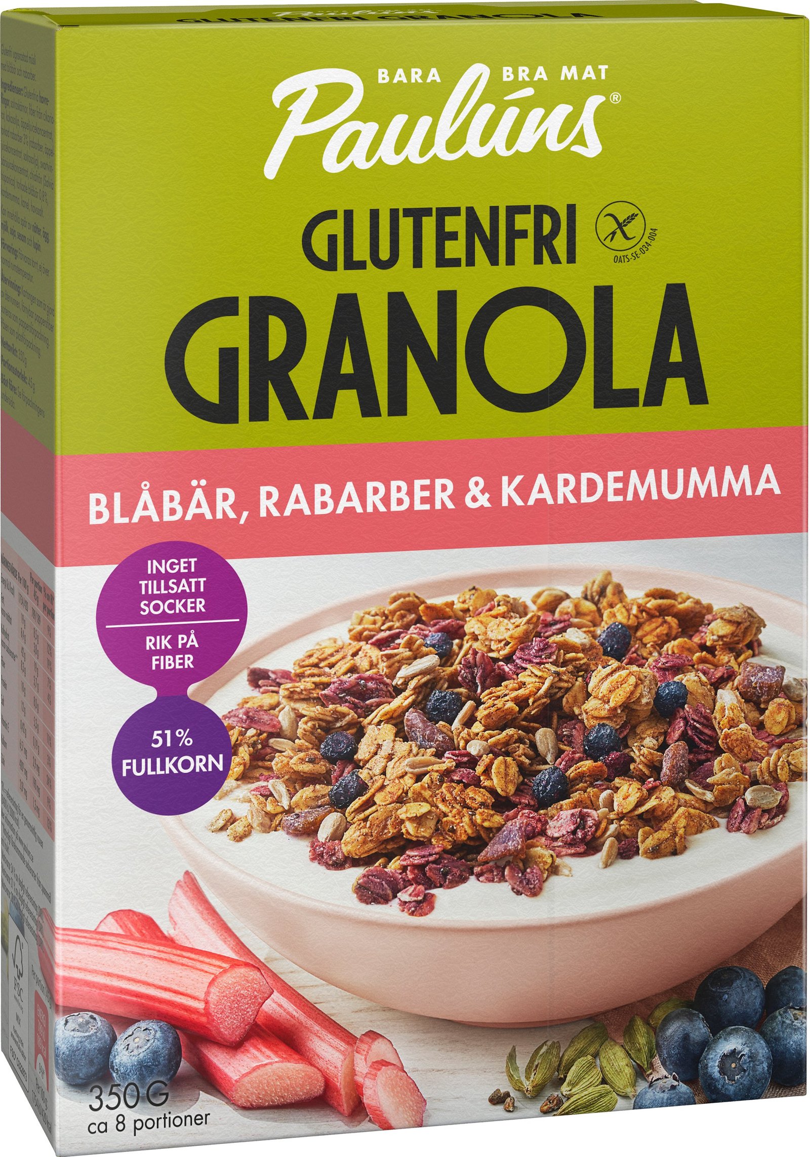 Paulúns Glutenfri Granola med Blåbär 350 g