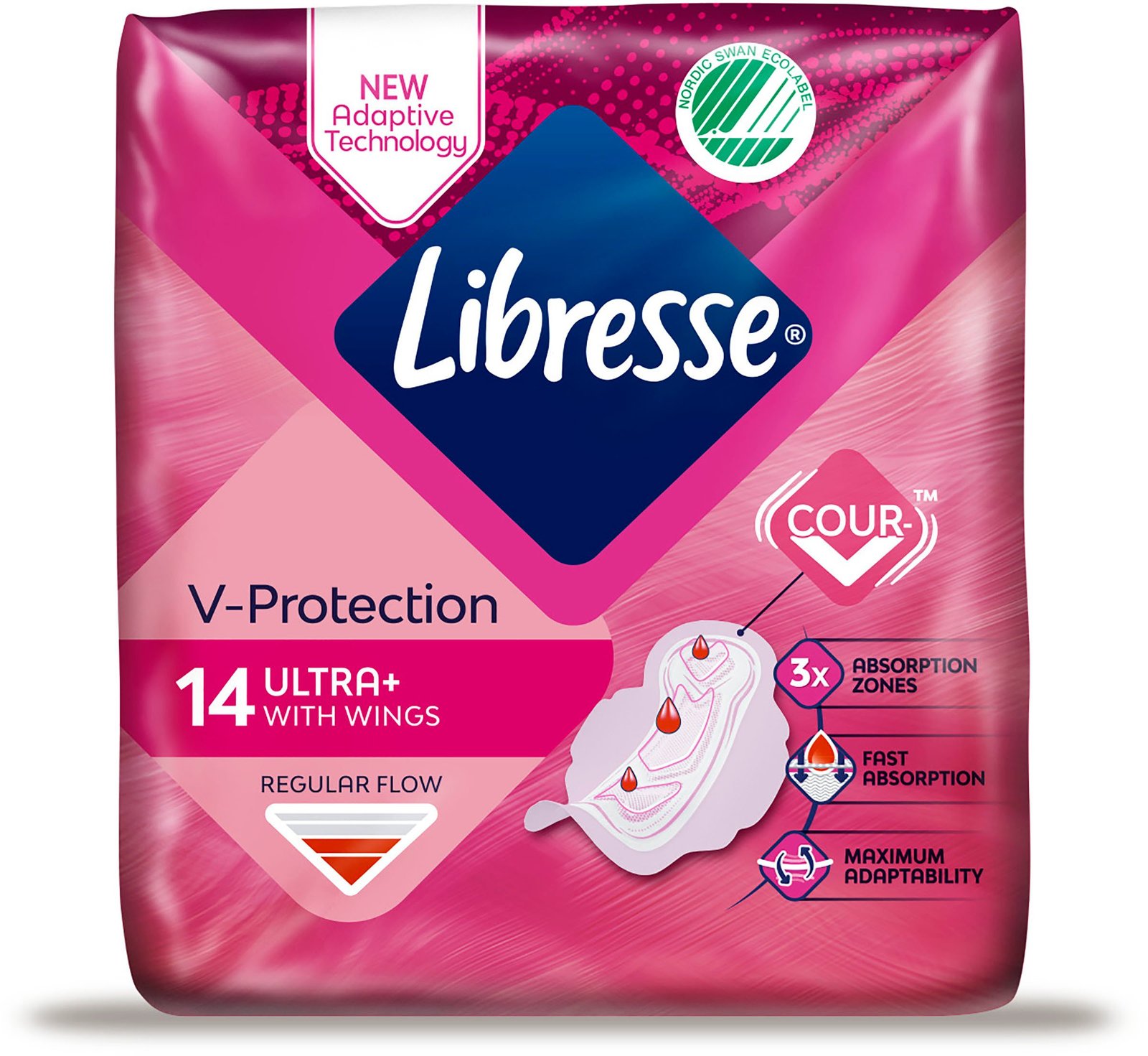 Libresse Freshness & Protection Ultra+ Wings Binda 14 st