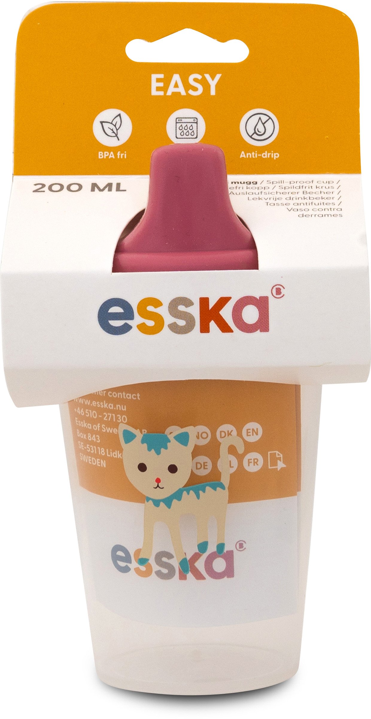 esska Easy Spillfri Mugg 200 ml - Olika färger och motiv