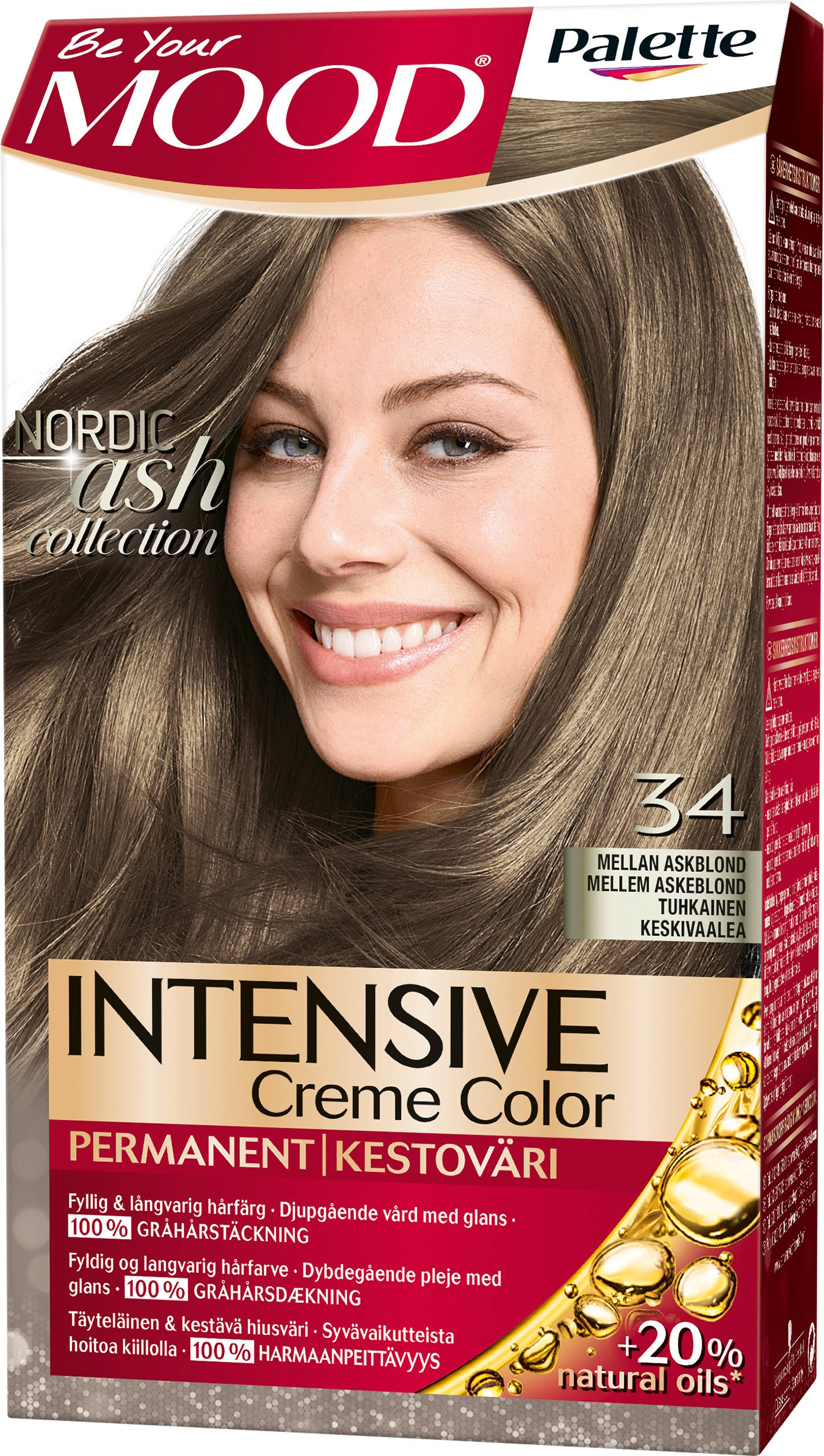 MOOD Palette Intensive Creme Color 34 Mellan Askblond 1 st