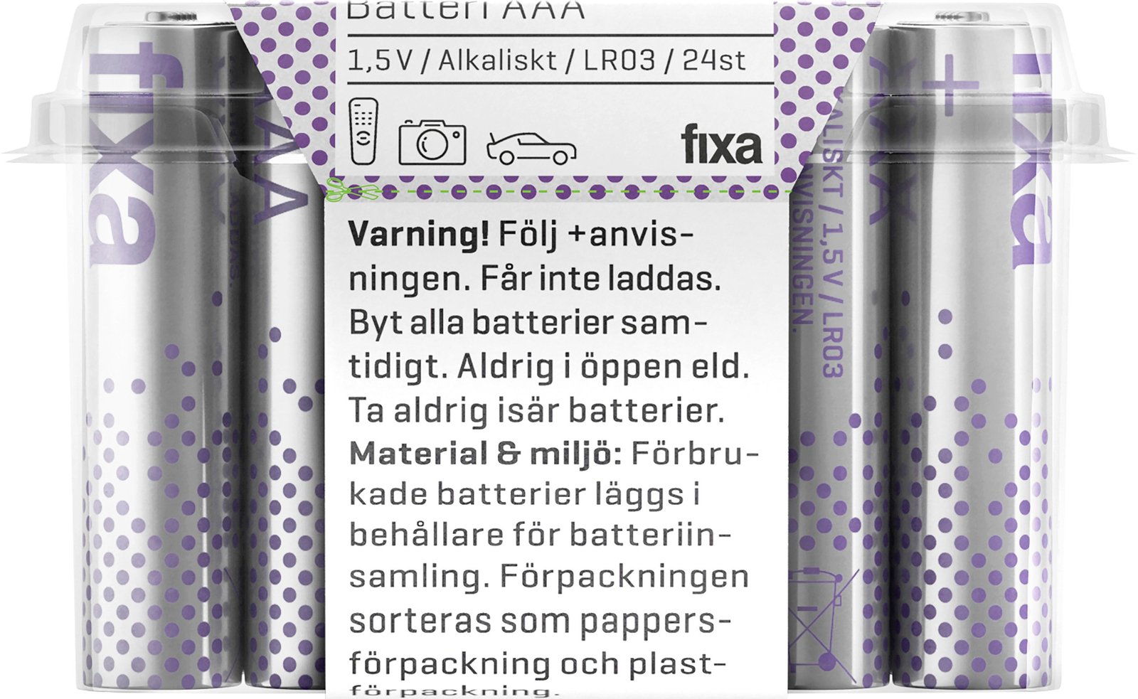 Fixa Batterier LR03 AAA 24 st