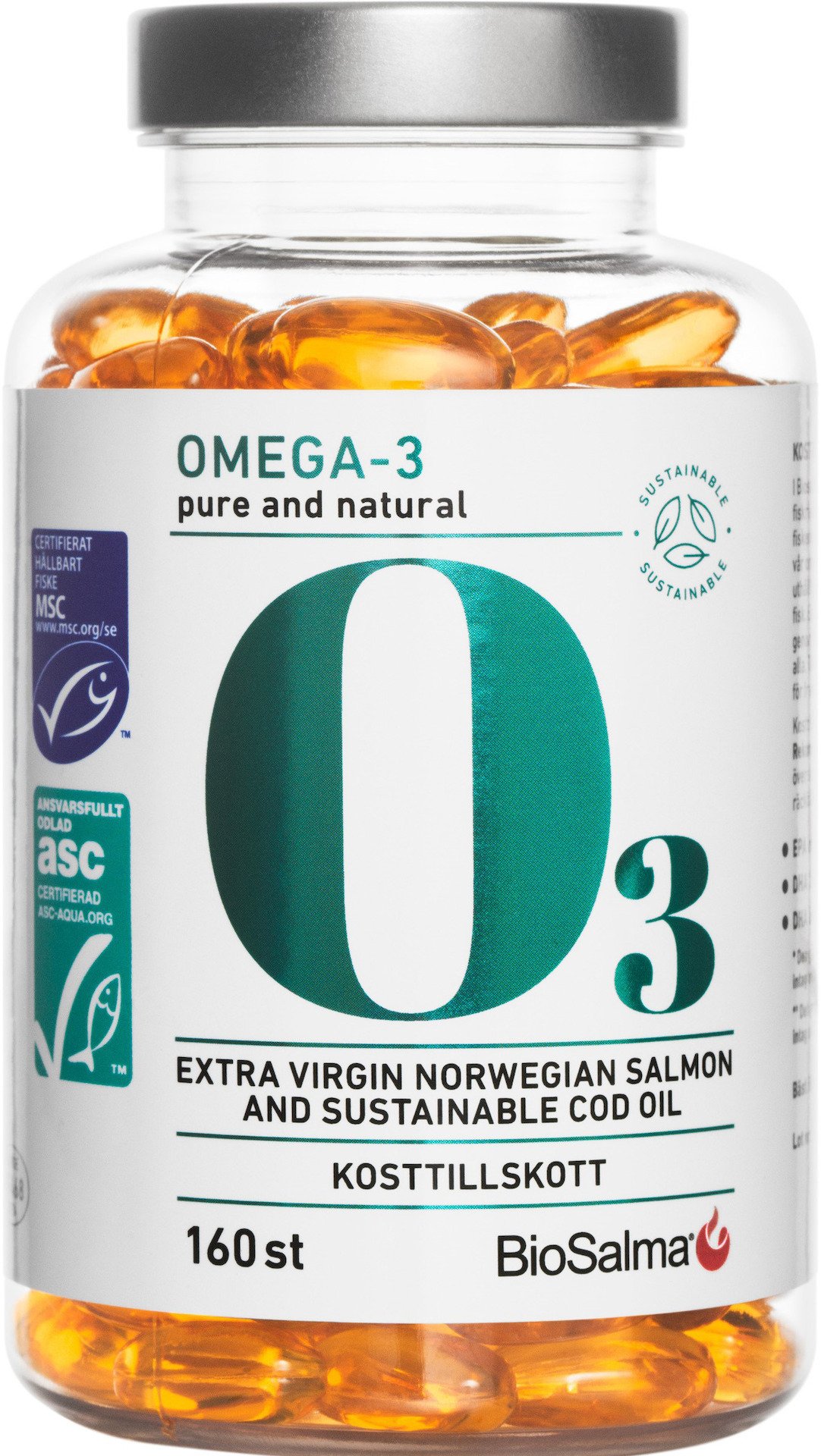 BioSalma Miljömärkt Omega-3 Pure & Natural 160 st