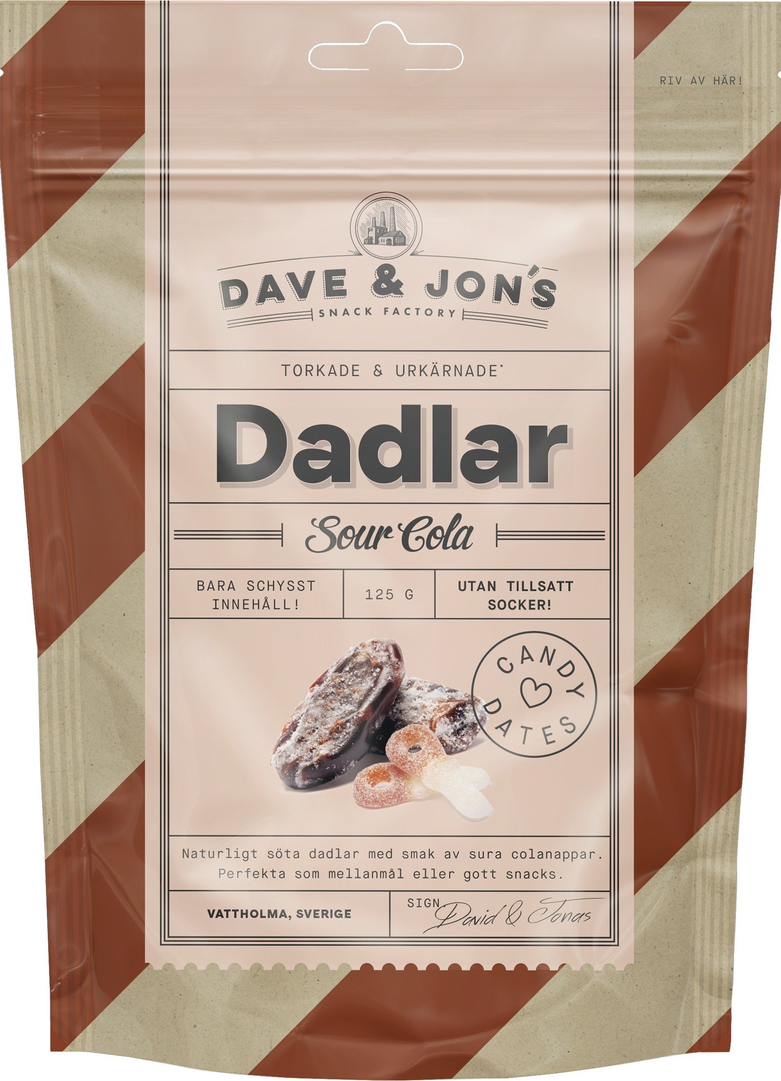 DAVE & JON´S Dadlar Sour Cola 125 g