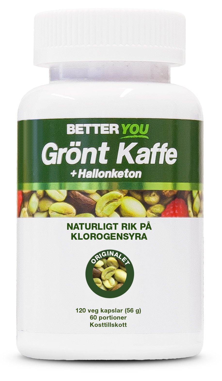 Better You Grönt Kaffe + Hallonketon 120 kapslar