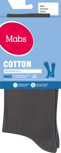 Mabs Cotton Knee Stödstrumpor Grey S