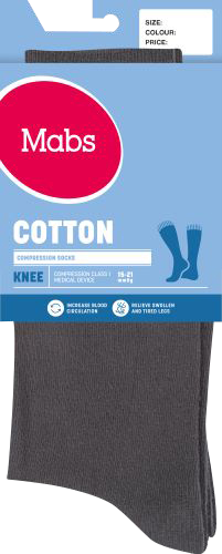 Mabs Cotton Knee Stödstrumpor Grey  L