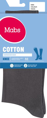 Mabs Cotton Knee Stödstrumpor Grey  L