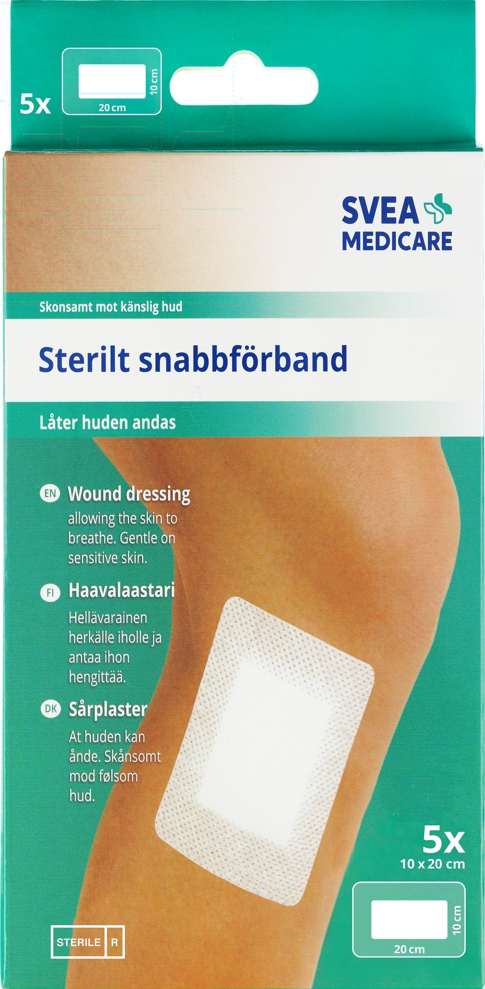 Svea Medicare Sterilt Snabbförband 10 x 20 cm 5 st