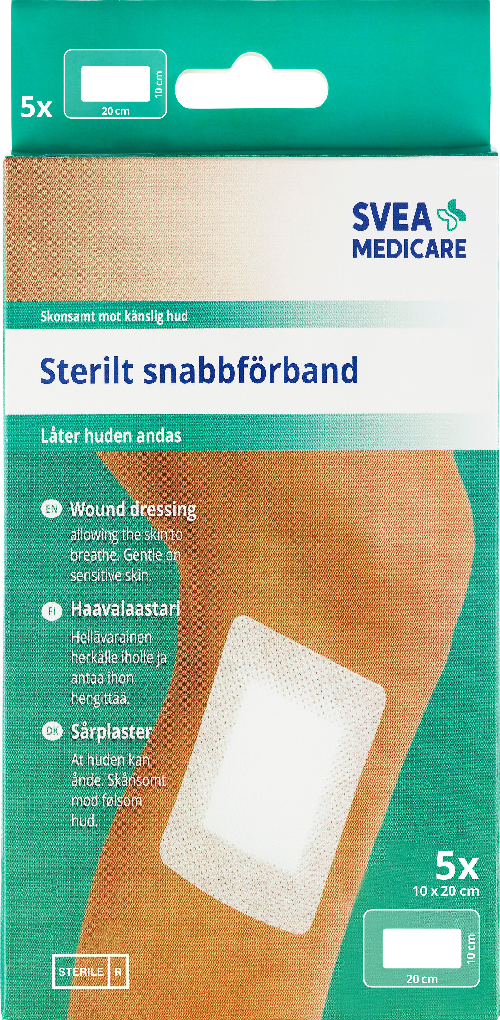 Svea Medicare Sterilt Snabbförband 10 x 20 cm 5 st