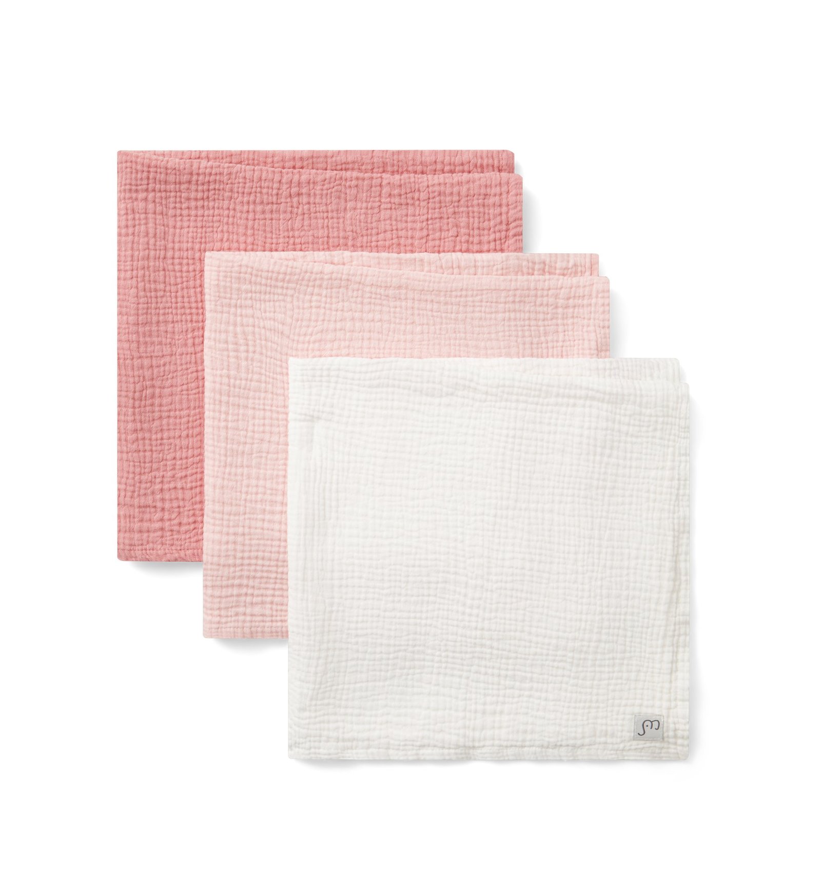 Ami Minie 3-pack Muslin squares Pink/White 60x60 cm