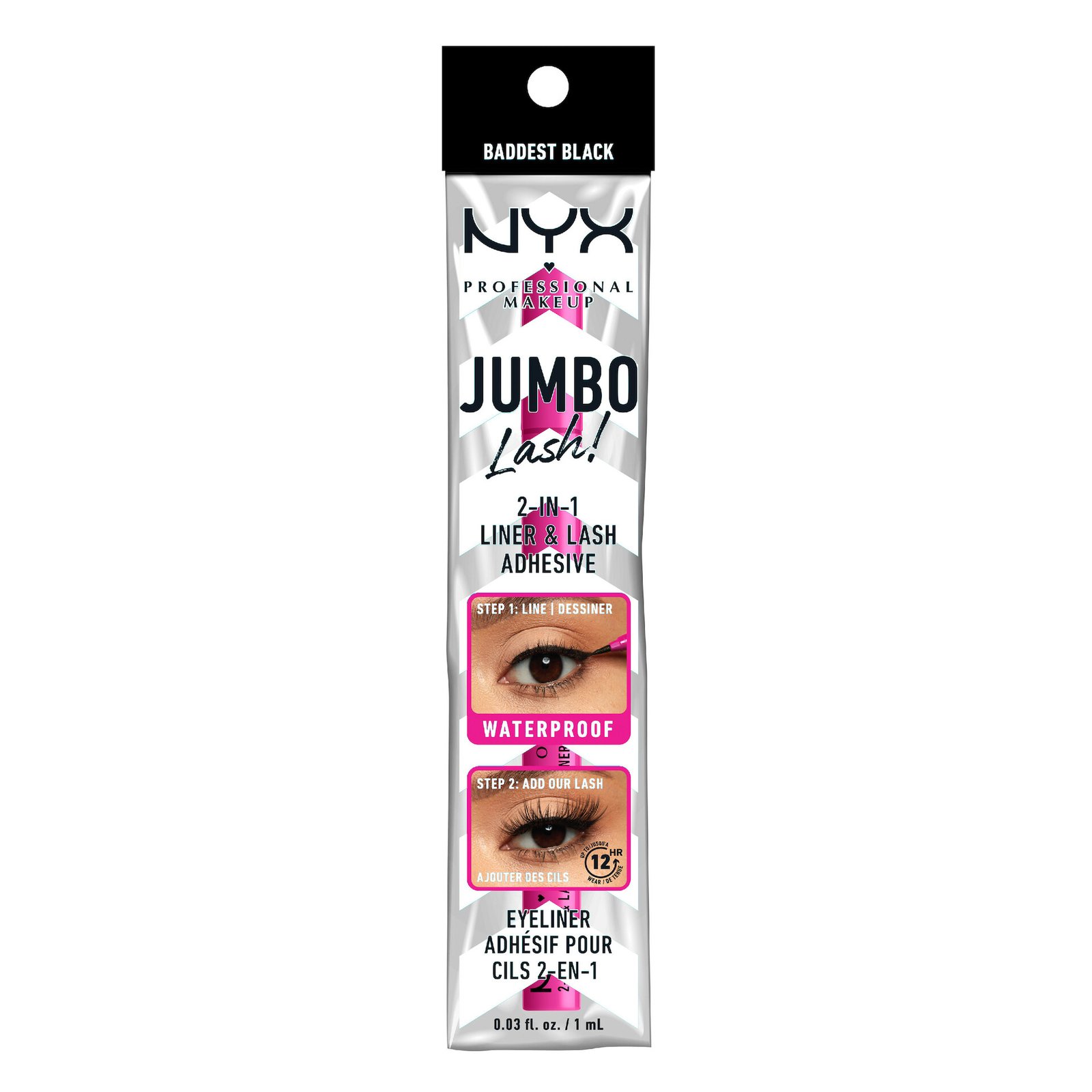 NYX Professional Makeup Jumbo 2-In-1 Liner & Adhesive Black 1 ml