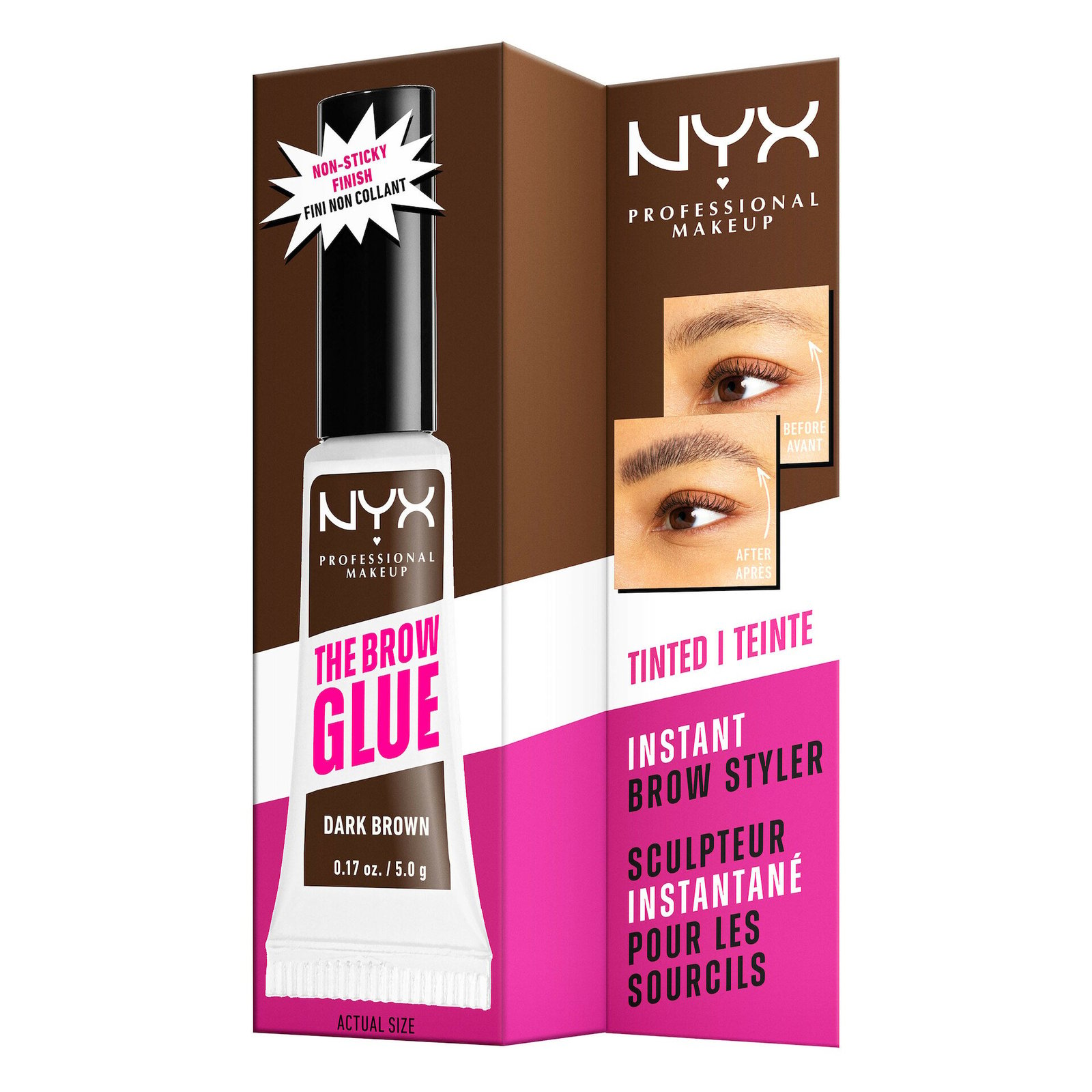 NYX Professional Makeup The Brow Glue Instant Styler 4 Dark Brown 5g
