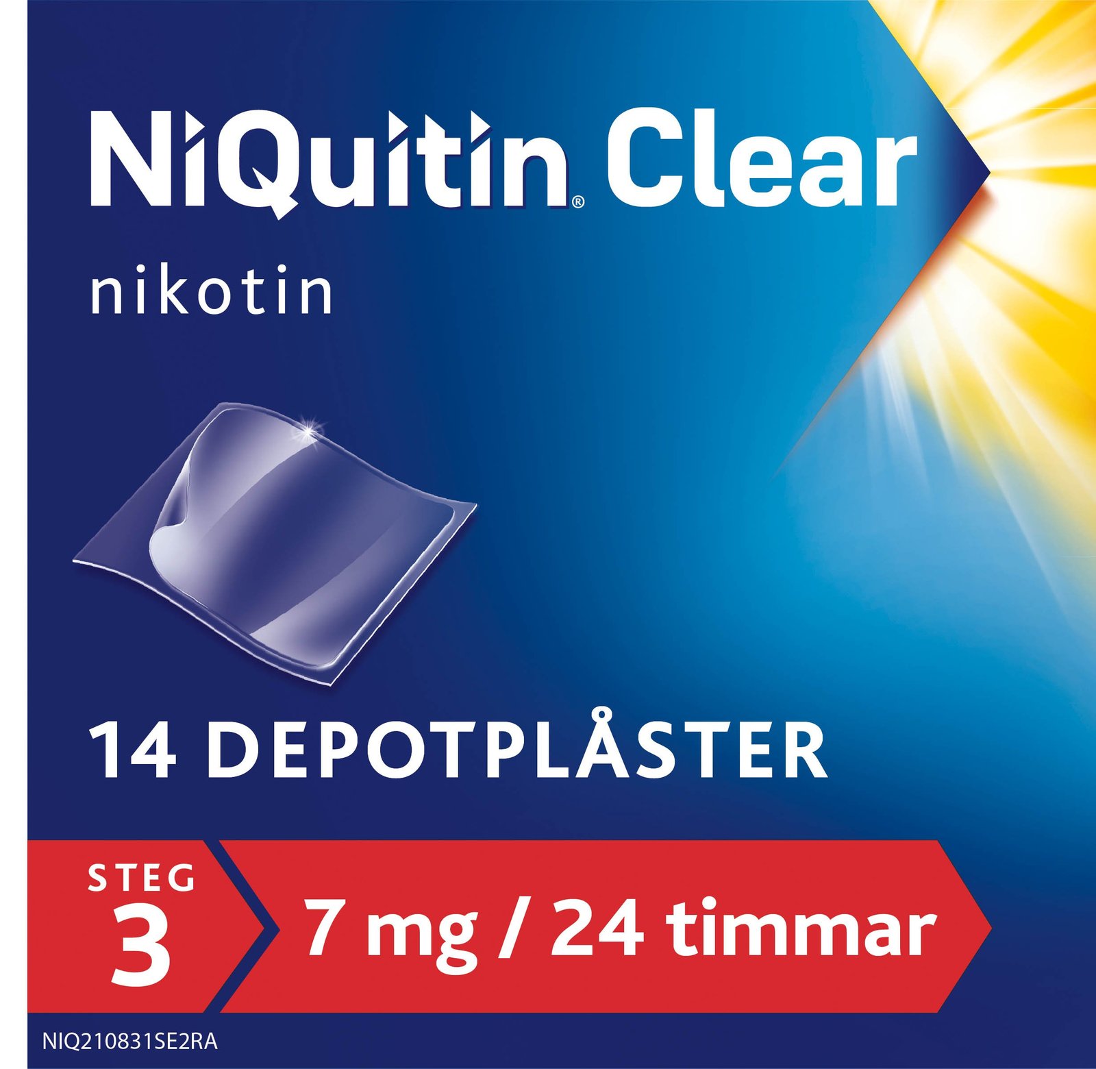 Niquitin Clear 7 mg/24 timmar Depotplåster Nikotinplåster 14 st