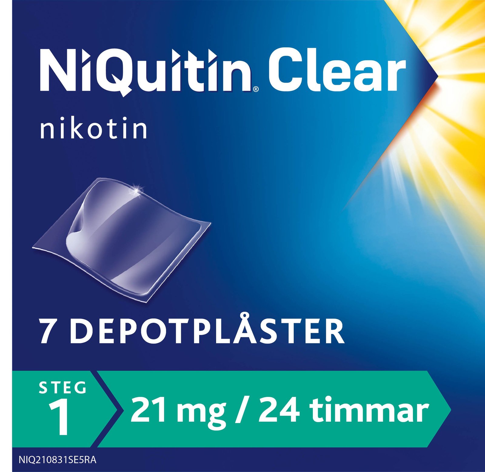 Niquitin Clear 21 mg / 24 timmar Depotplåster Nikotinplåster 7 st