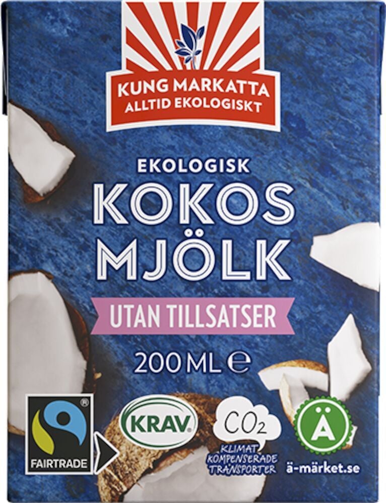 Kung Markatta Kokosmjölk KRAV Fairtrade 200 ml