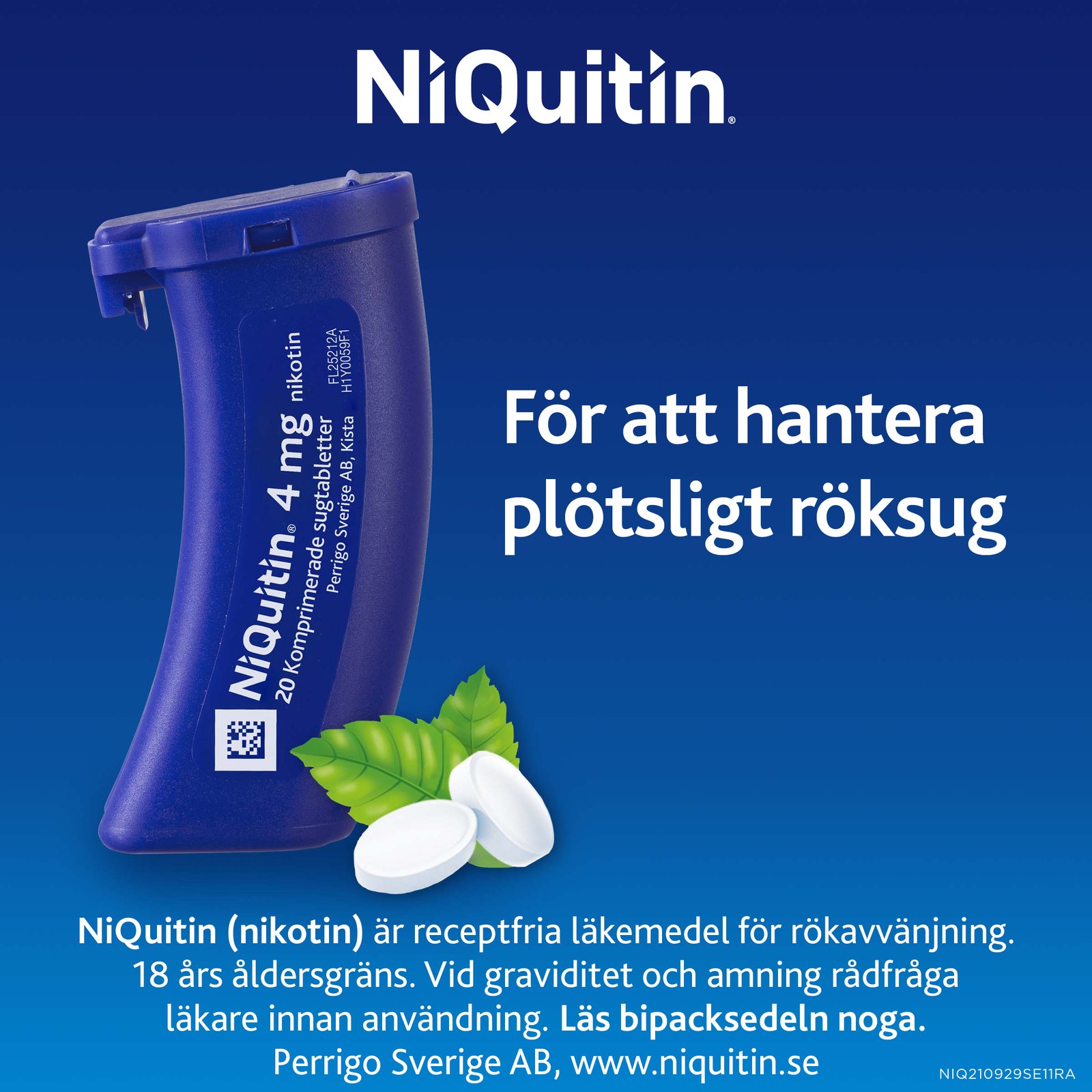 NiQuitin Mint 4 mg Komprimerad Sugtablett 60 St