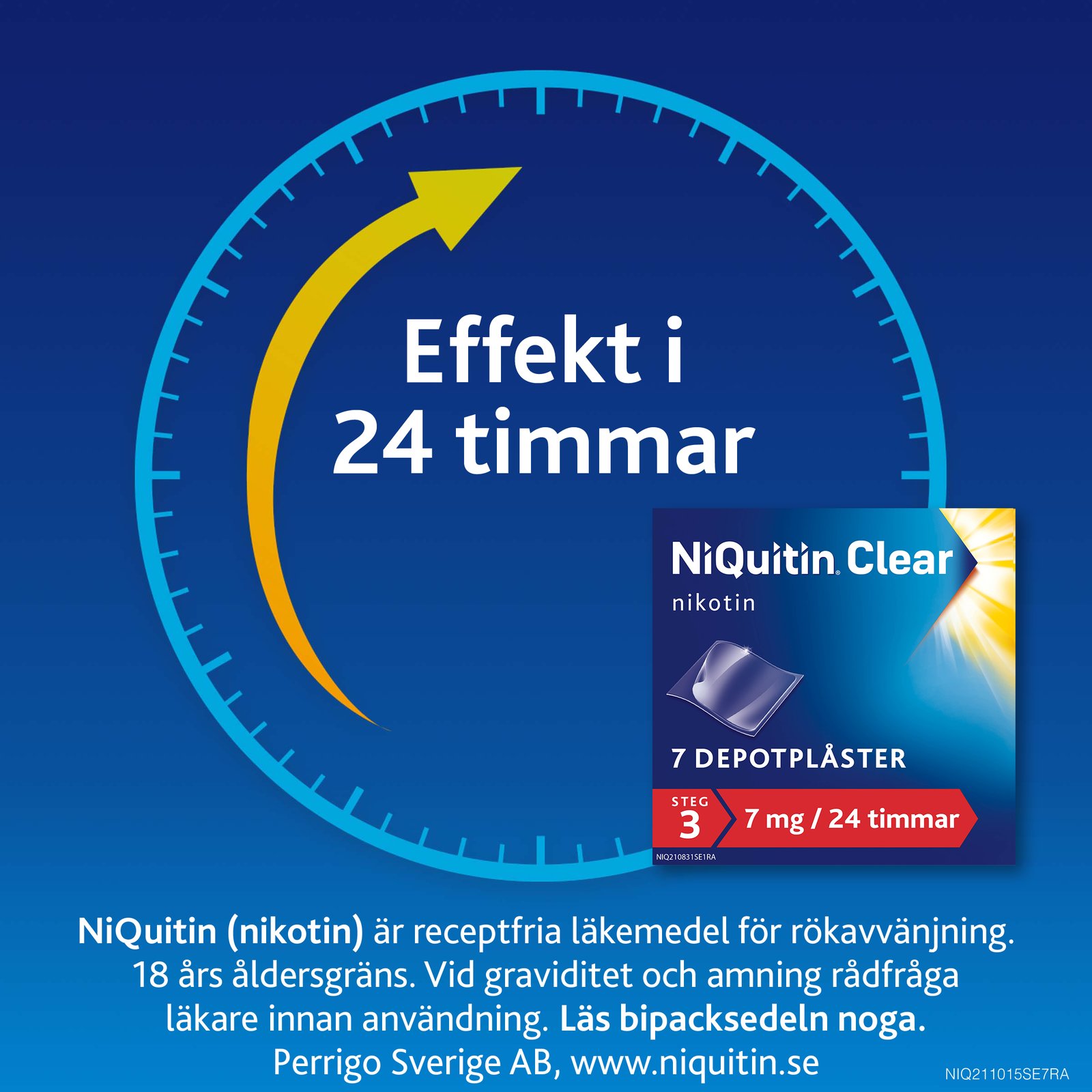 Niquitin Clear 7 mg / 24 timmar Depotplåster Nikotinplåster 7 st