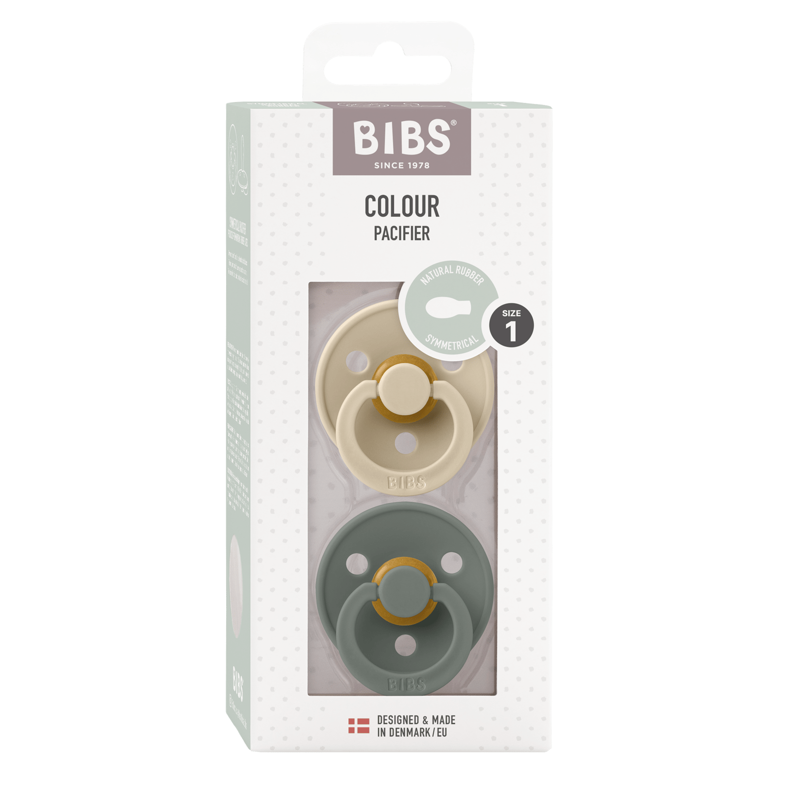 BIBS Colour Latex Size 1 Symmetric Vanilla/Pine 2 st