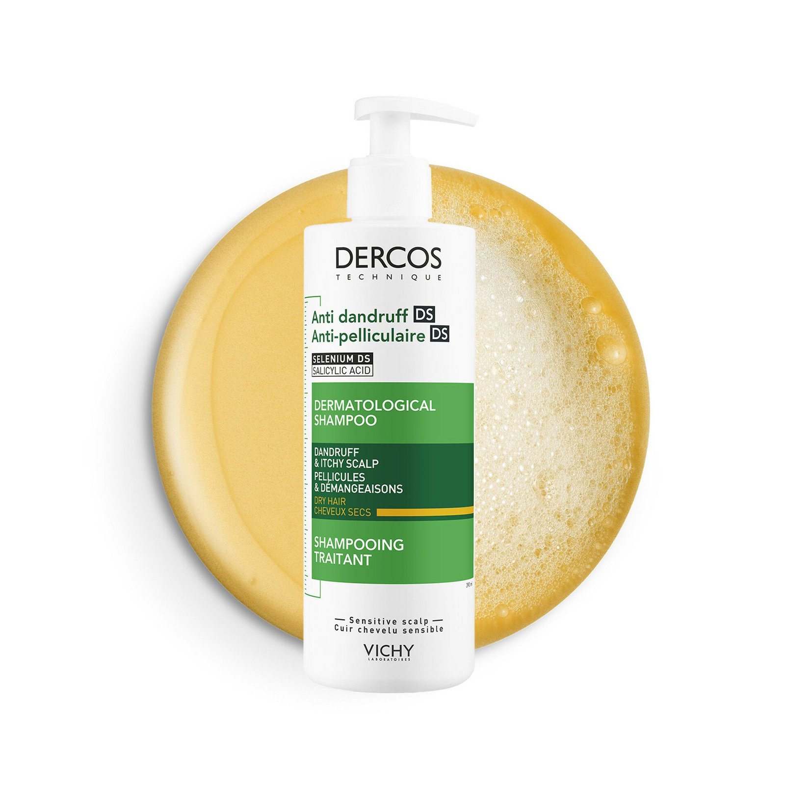 Dercos Technique Anti-Dandruff Shampoo for Dry Hair 390 ml