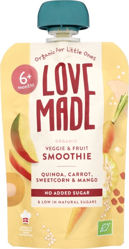 LoveMade Smoothie Quinoa, Morot, Majs & Mango 100 g