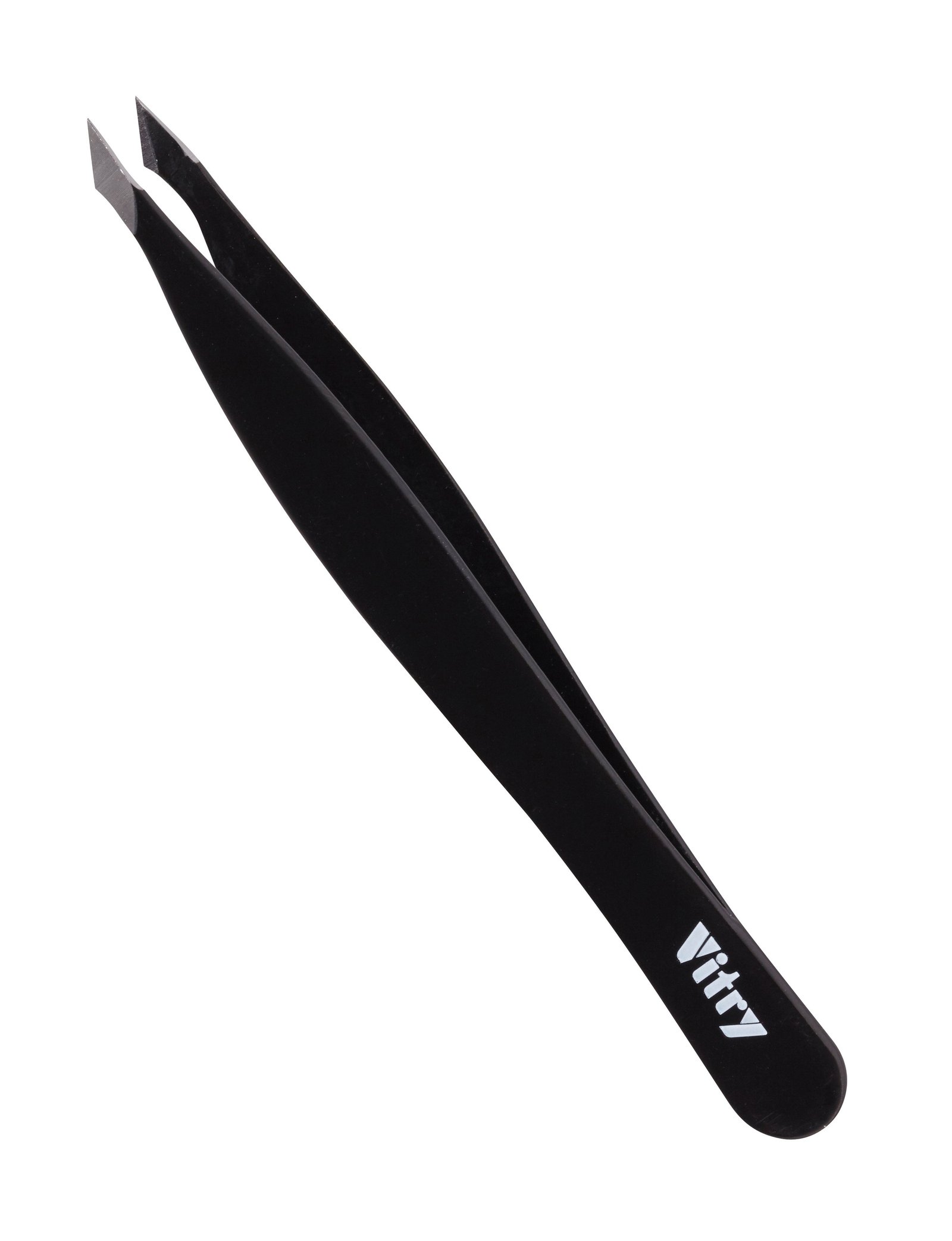 Vitry Yatagan Tweezer Pointed Ends Stainless Steel Black 1 st