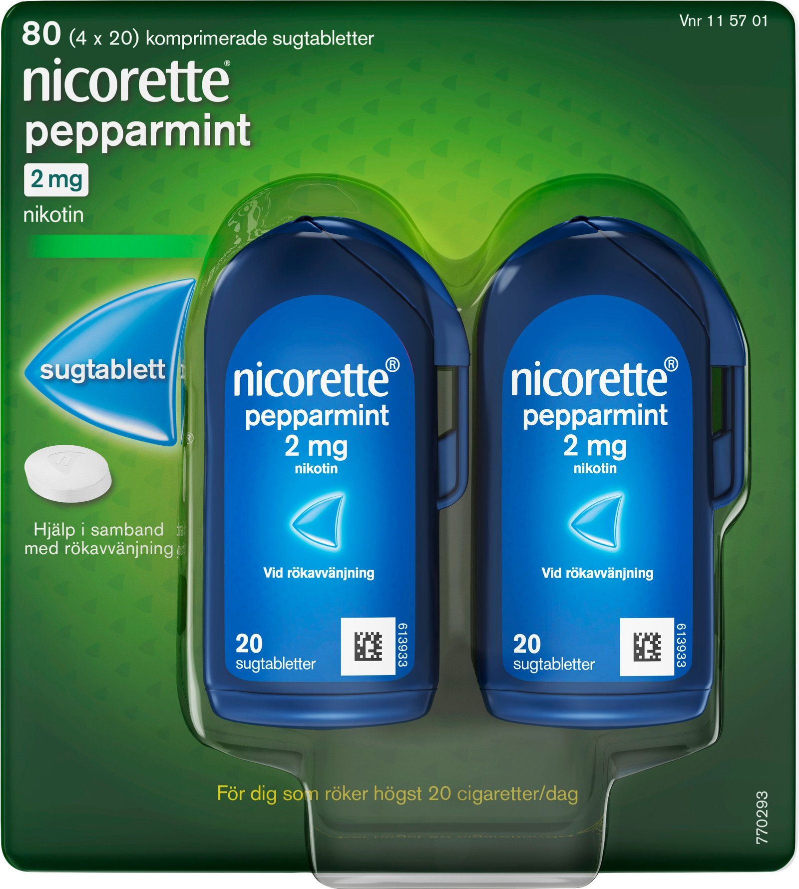 Nicorette Pepparmint Komprimerad Sugtablett 2 mg 4 x 20 st
