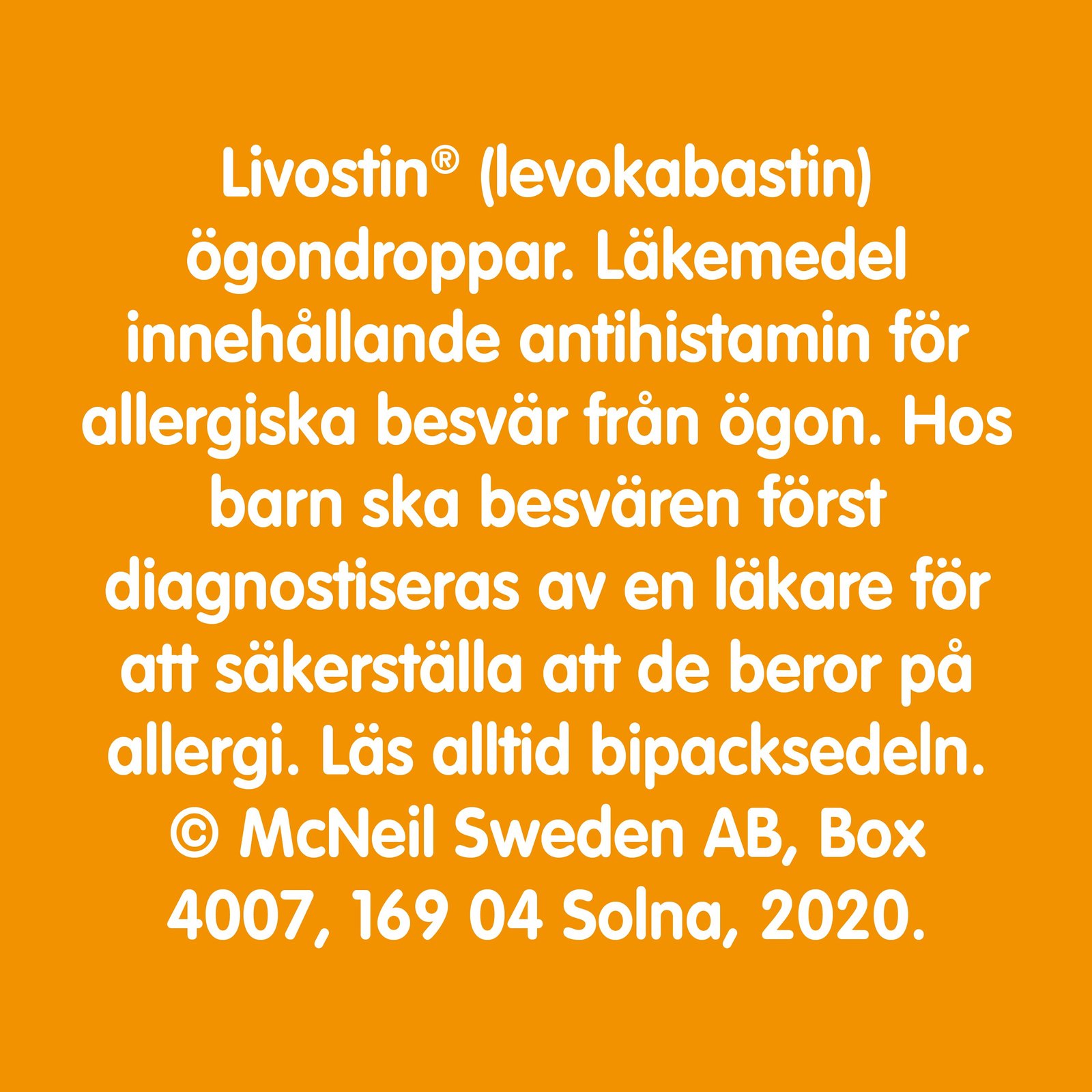 Livostin ögondroppar suspension 0,5mg/ml, 4 ml