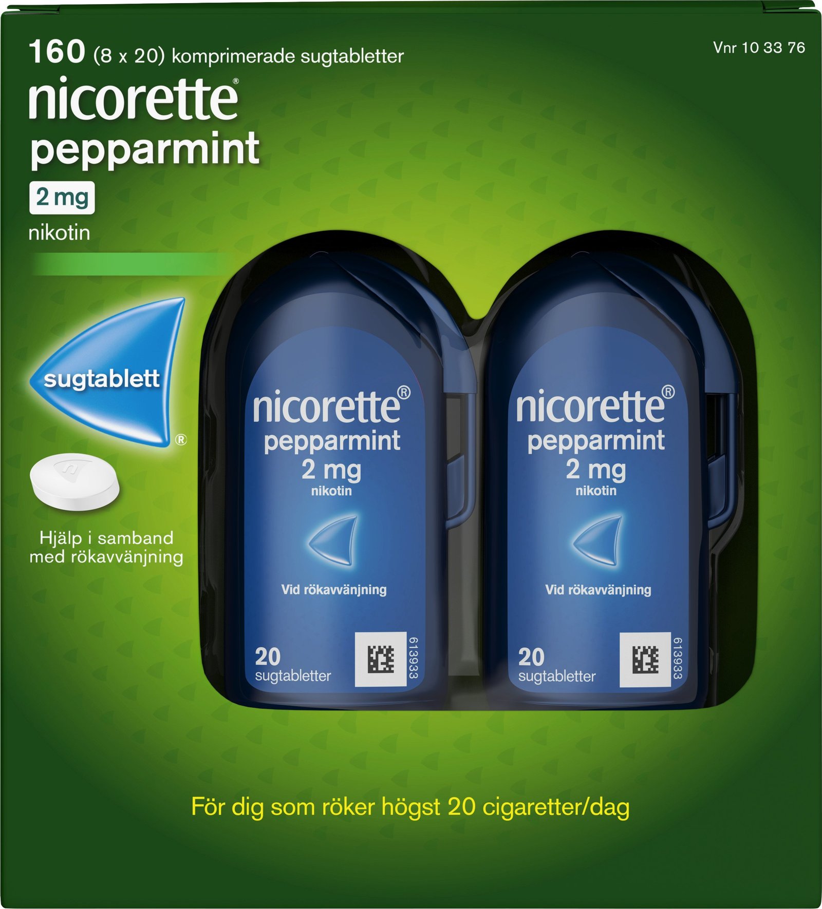 Nicorette Pepparmint Komprimerad Sugtablett 2 mg 160 st