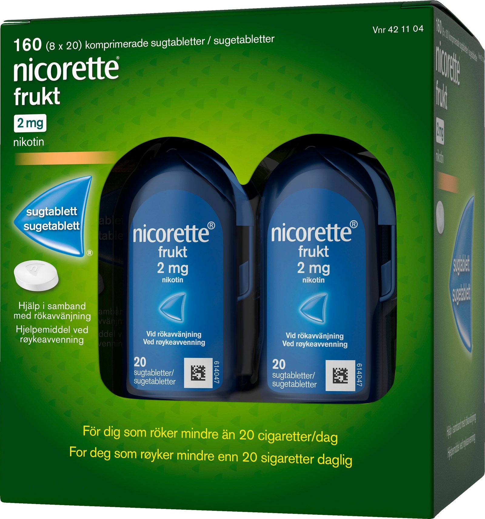 Nicorette Frukt Komprimerad Sugtablett 2 mg 2 x 80 st