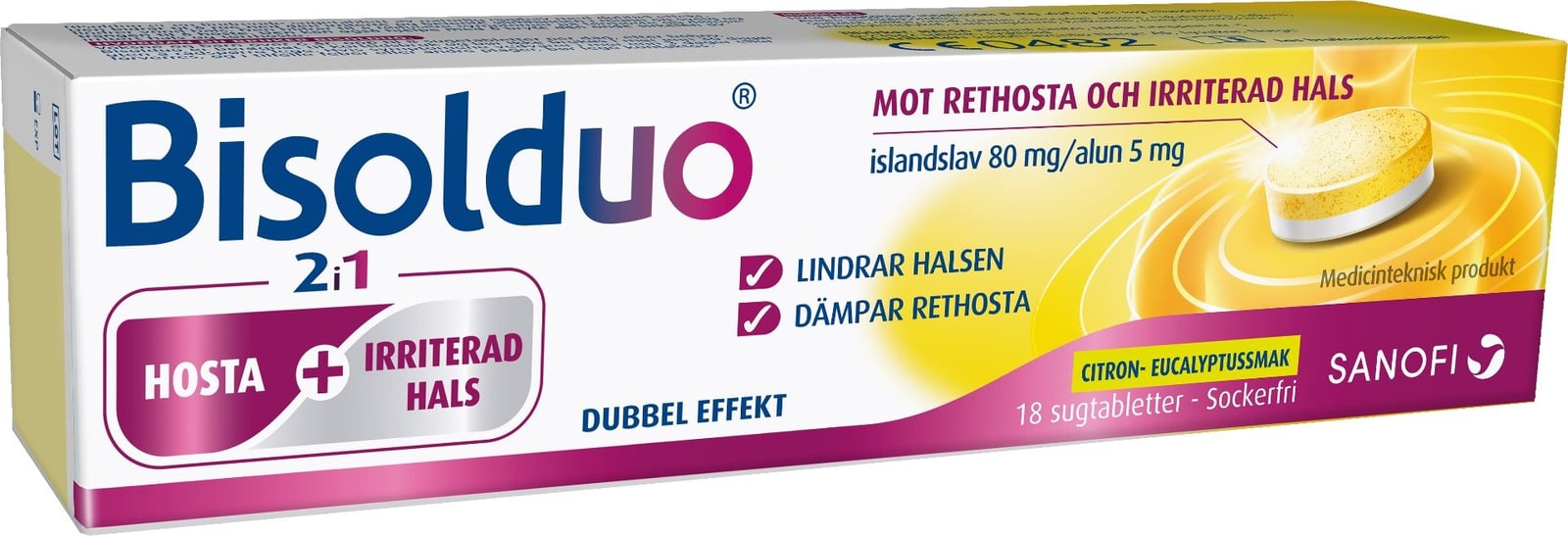 Bisolduo Sugtabletter Citron & Eukalyptus 18 st