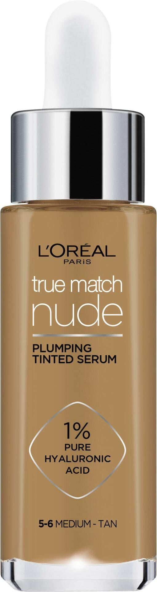 L'Oréal Paris True Match Nude Plumping Tinted Serum 5-6 Medium - Tan