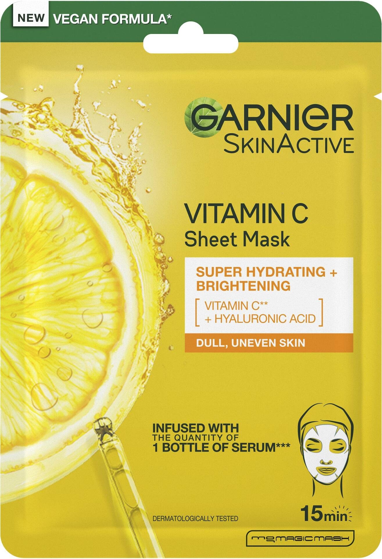 Garnier SkinActive Vitamin C Sheet Mask Super Hydrating + Brightening 28g