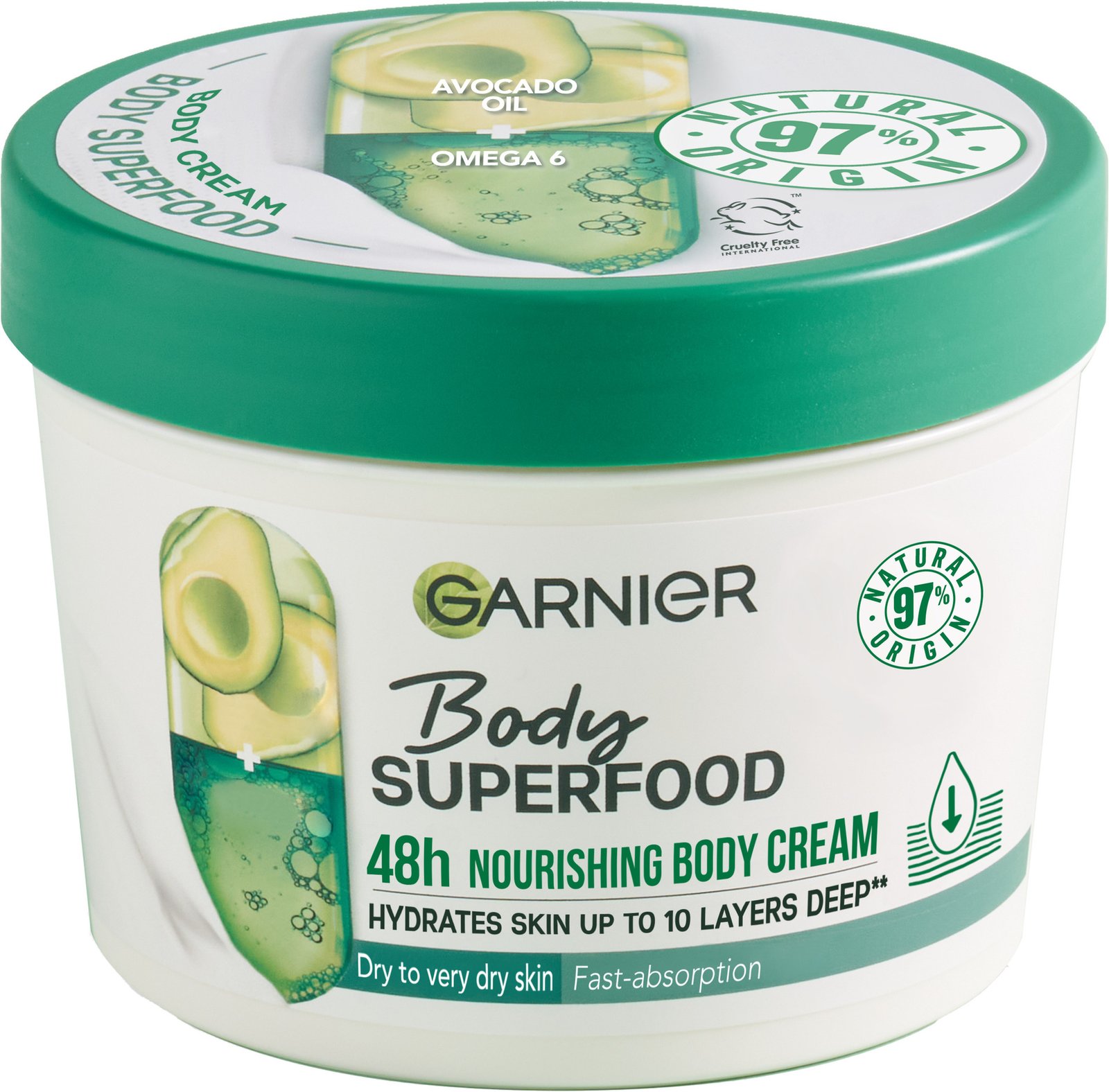 Köp Garnier Body Superfood 48h Nourishing Body Cream 380 ml Apohem