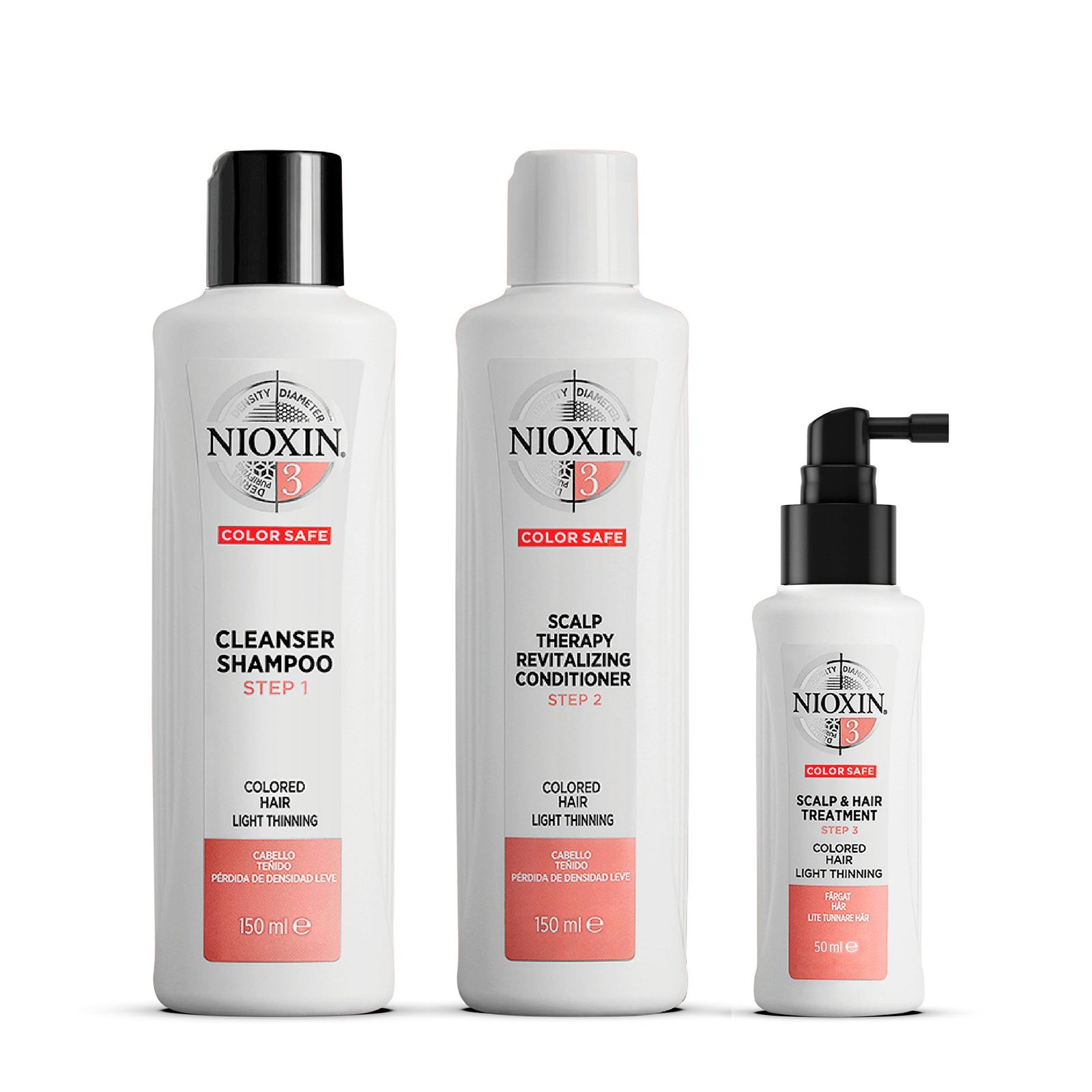 NIOXIN Hair System Kit 3 Fint, Tunt & Färgat Hår 350 ml