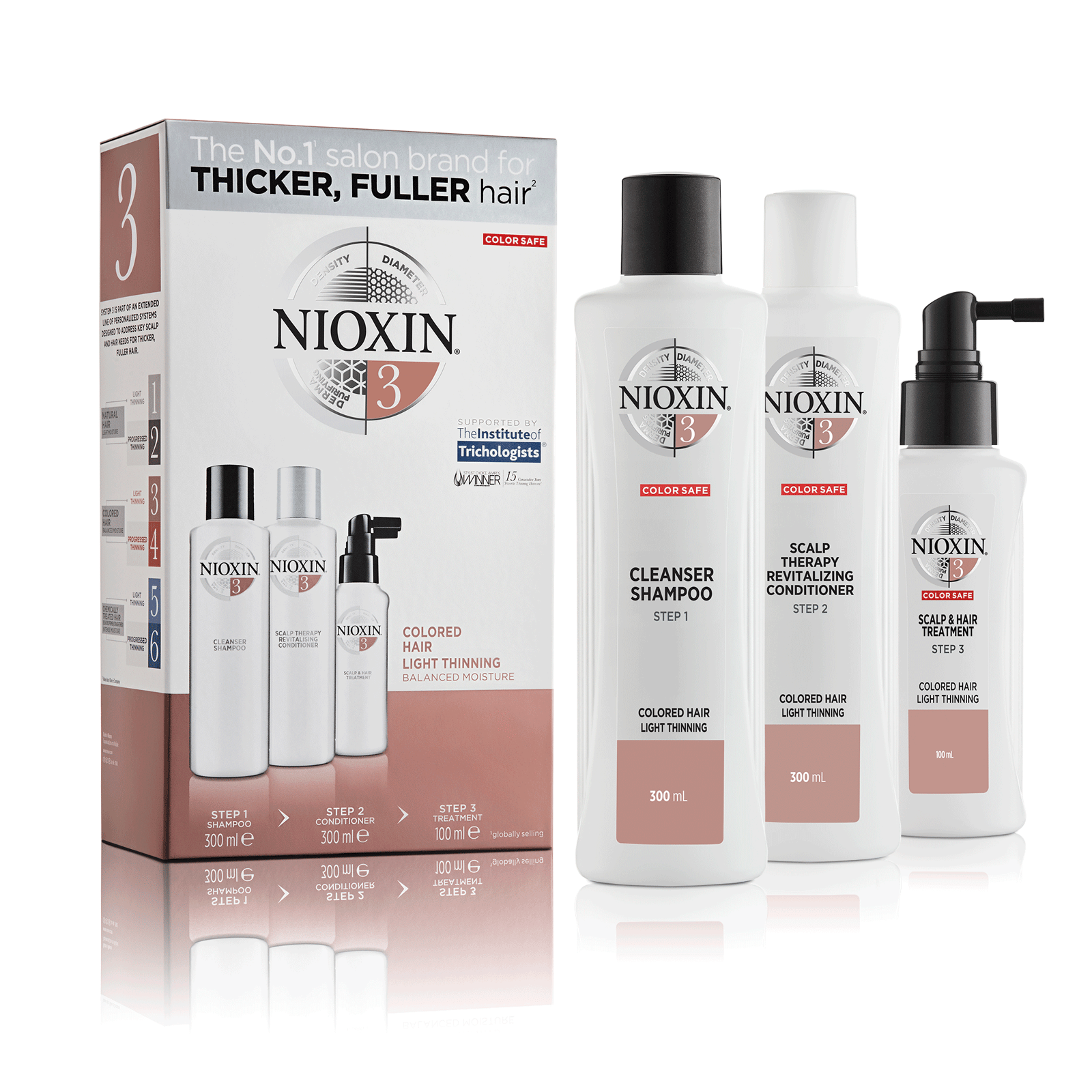 NIOXIN Hair System Kit 3 Tunt & Färgat Hår 700 ml