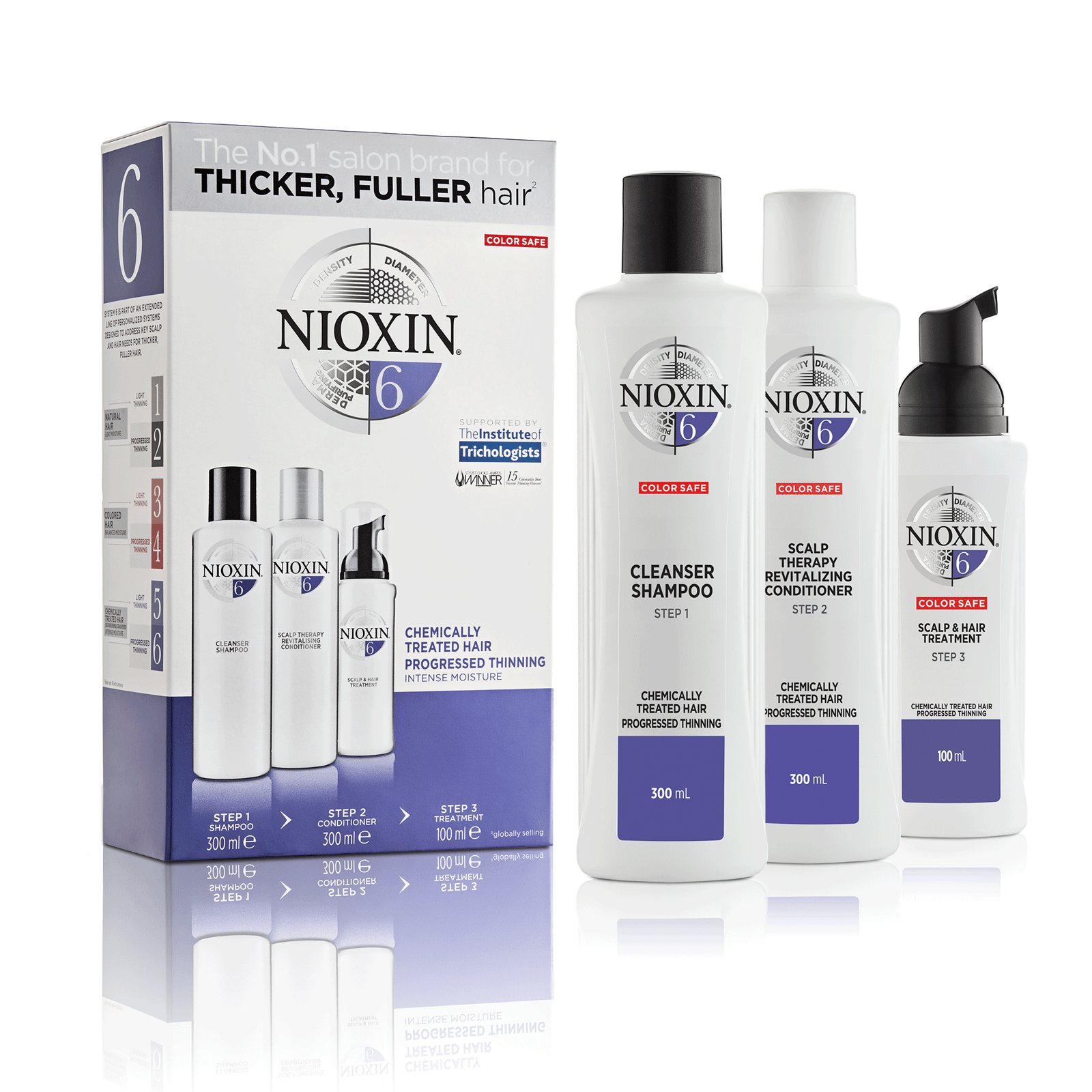 NIOXIN Hair System Kit 6 Märkbart Tunt & Kemiskt Behandlat Hår 700 ml