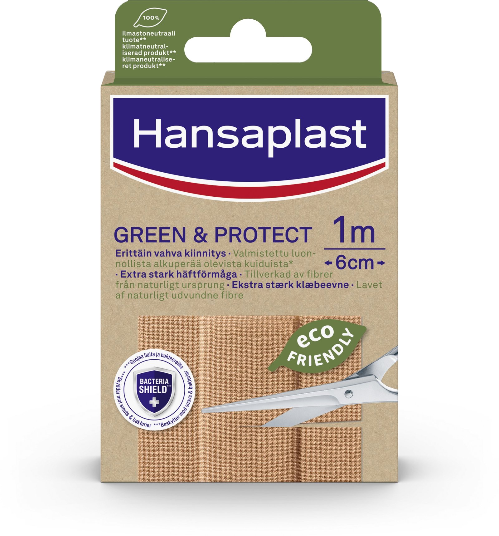 Hansaplast Green & Protect 6 cm x 1 m 1 st