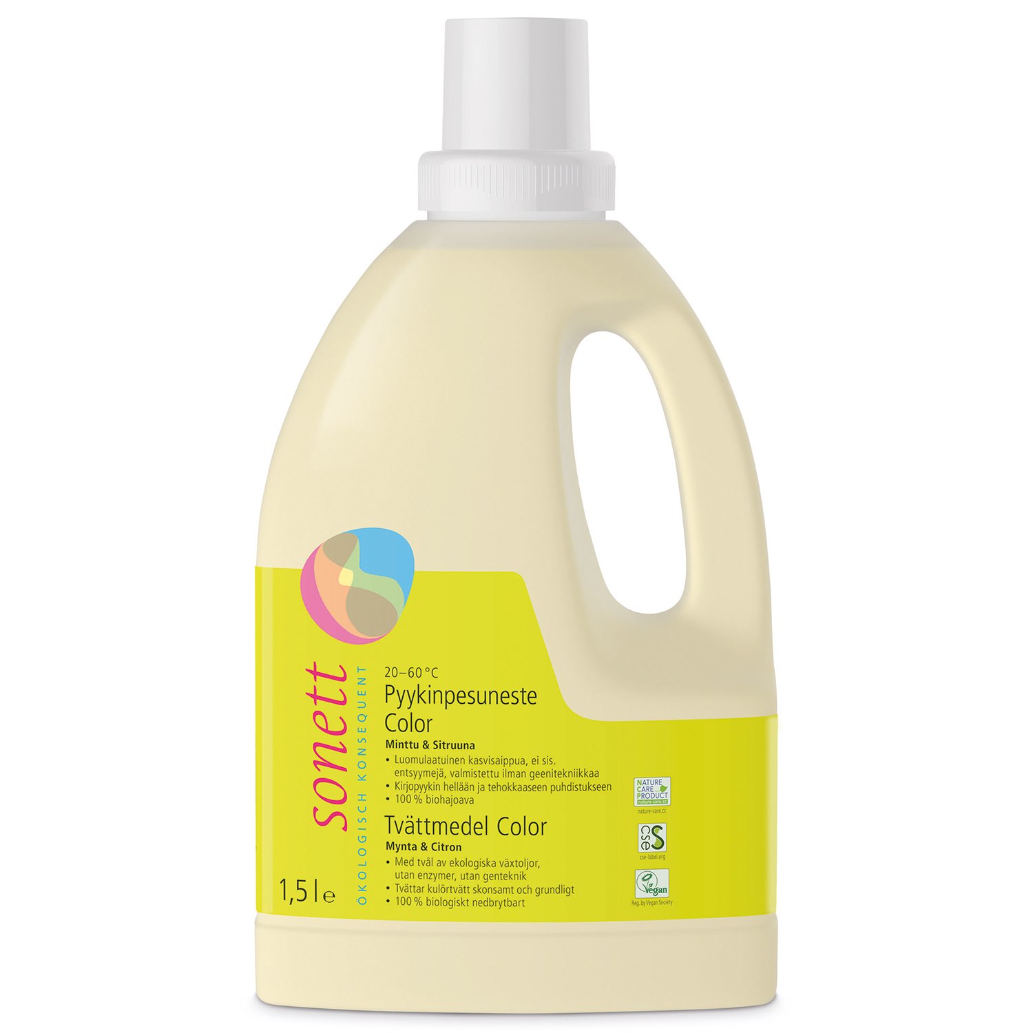 Sonett Flytande Tvättmedel Color Mynta & Citron 1500 ml