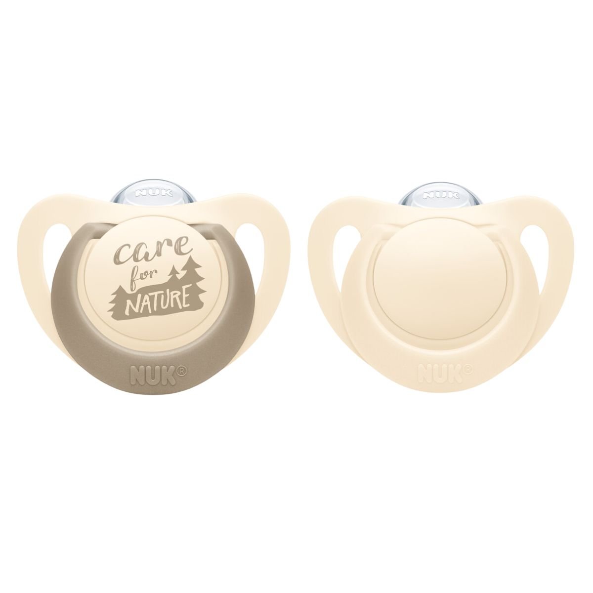 NUK For Nature Napp Silikon 0-6 Månader Creme 2 st