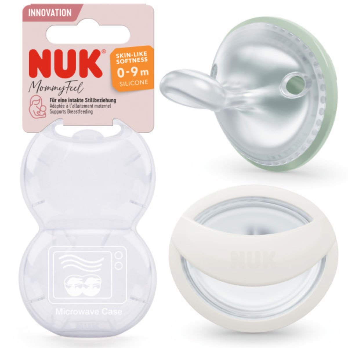 NUK MommyFeel Silicon 0-6 Månader Grön/Vit 2 st