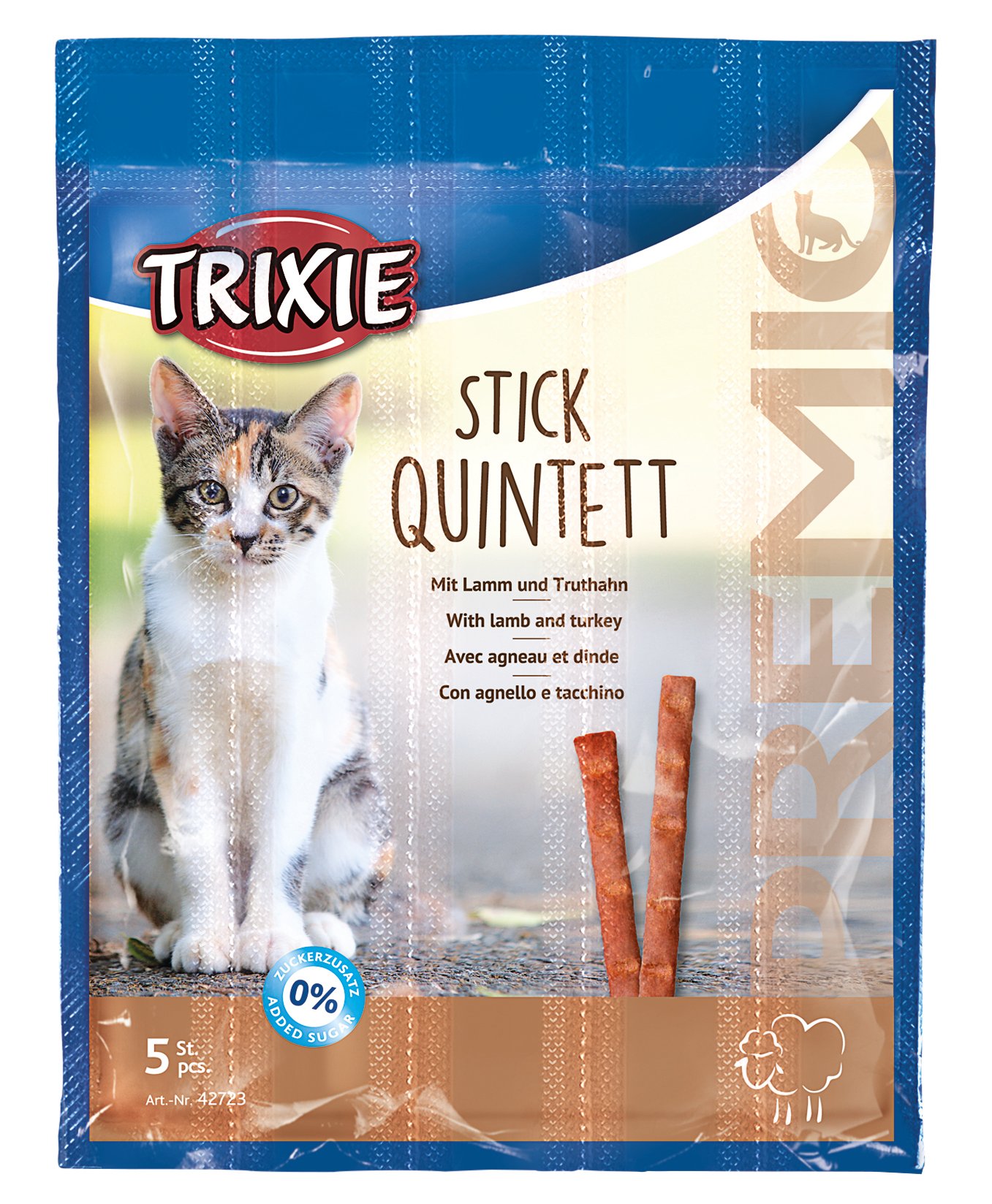 TRIXIE PREMIO Stick Quintett Lamm & Kalkon 5x5 g
