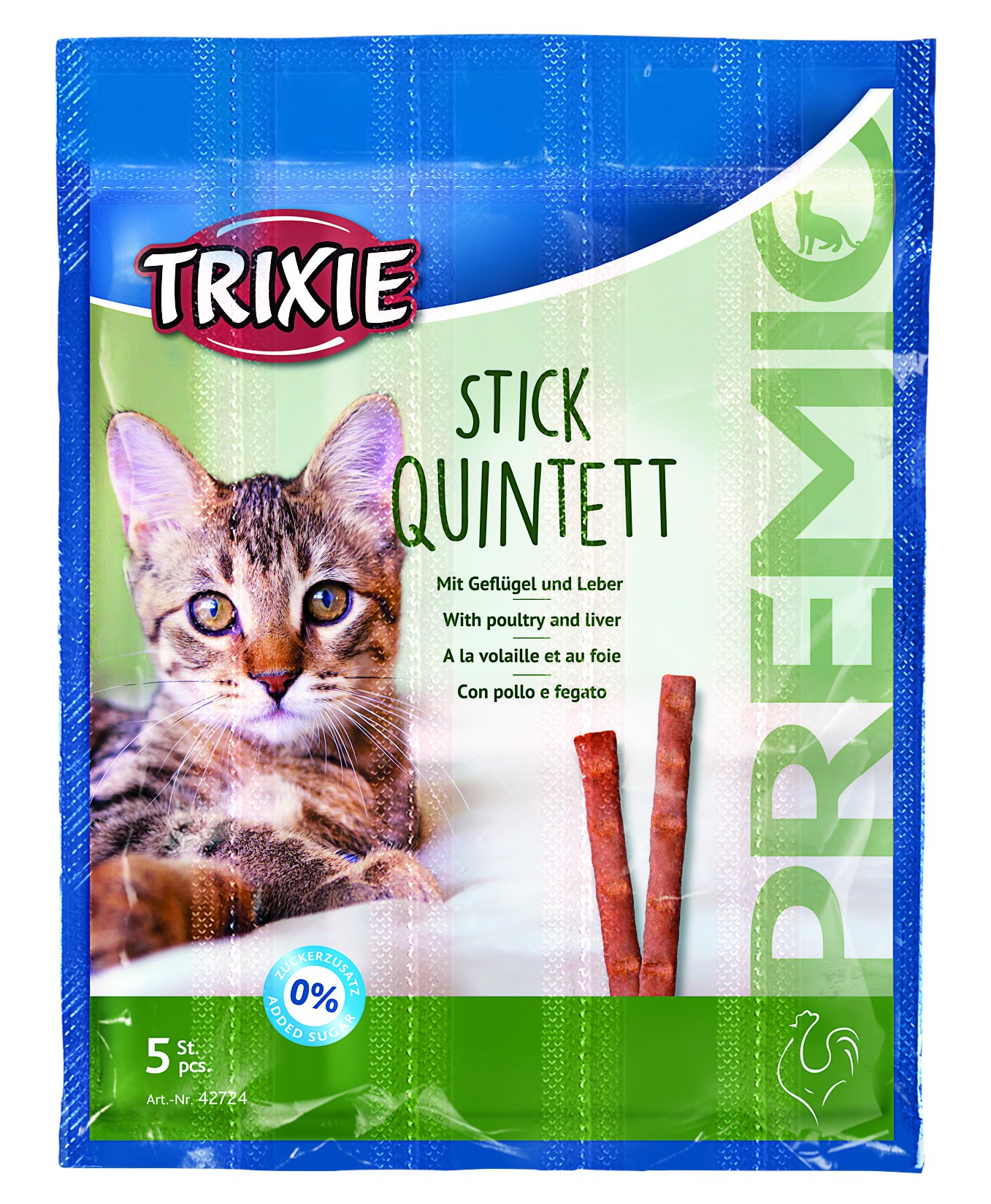 Trixie PREMIO Stick Quintett Fågel & Lever 5-pack