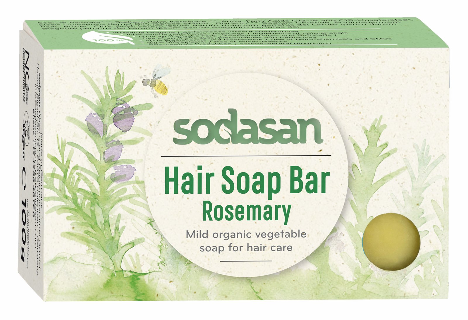 Sodasan Hair Soap Bar Rosemary 100 g