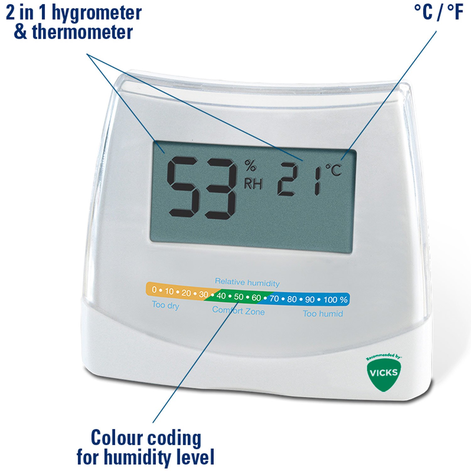 Vicks 2 in 1 Hygrometer & Termometer V70