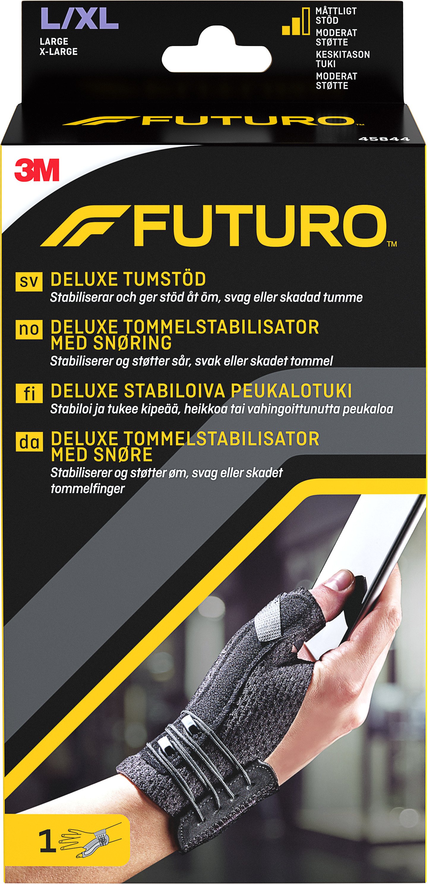 Futuro Deluxe Tumstöd Svart L/XL 1 st