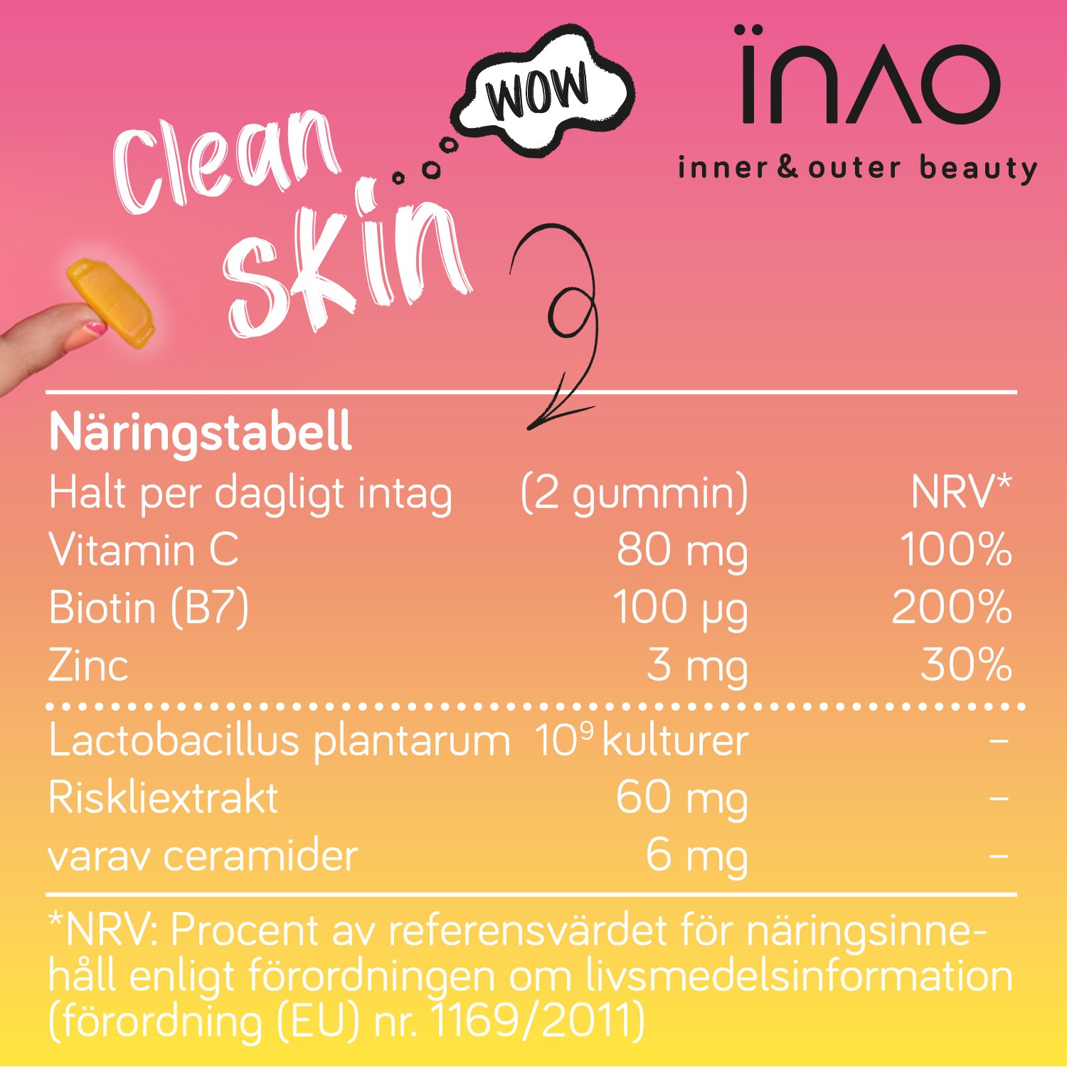 INAO Inner & Outer Beauty by essence Clean Skin 60 tuggtabletter