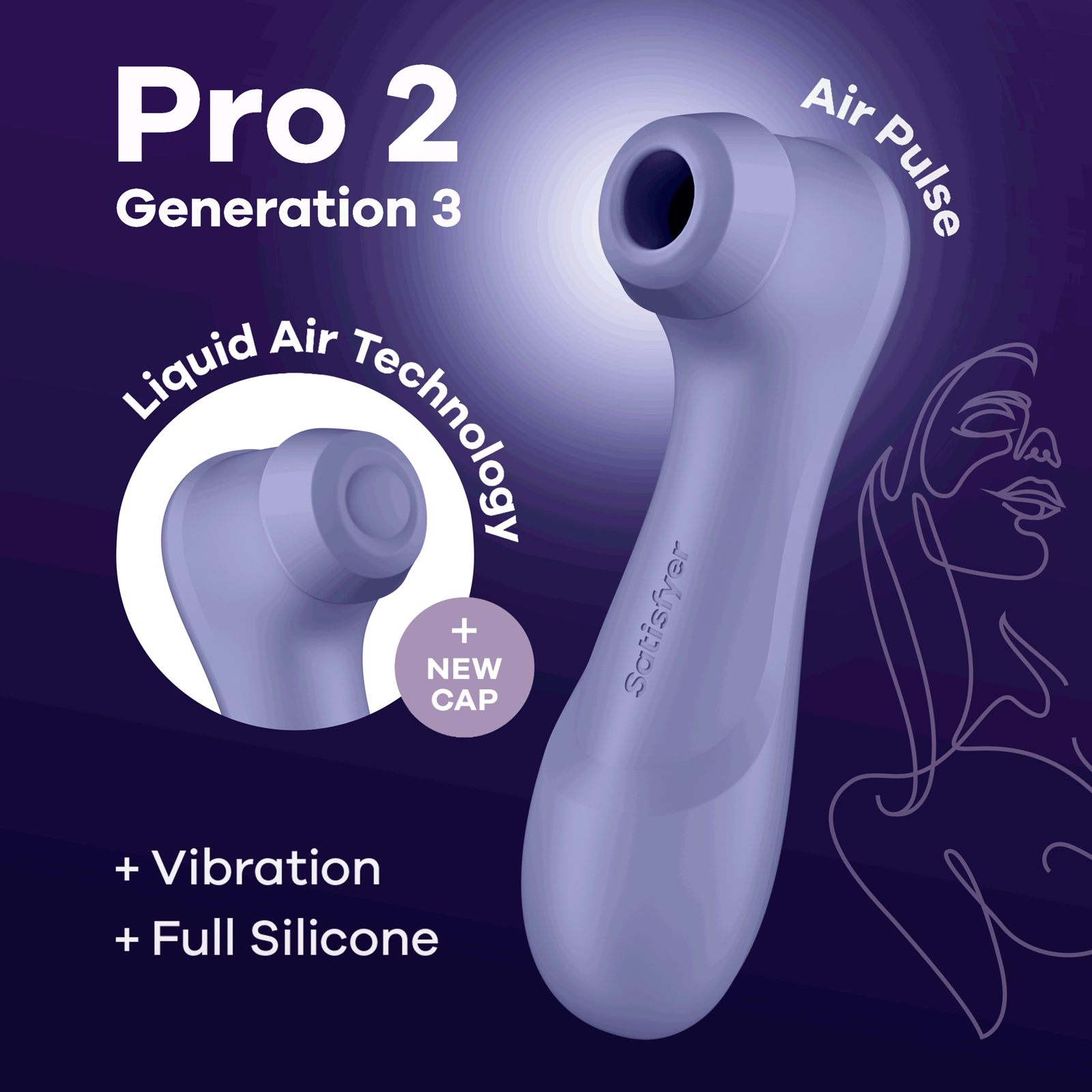 Satisfyer Pro 2 Generation 3 Lilac Lufttrycksvibrator 1 st