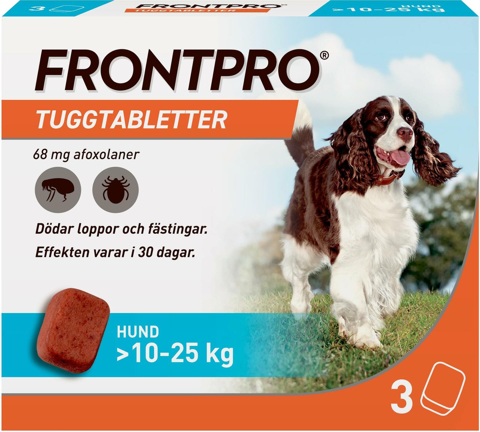 FRONTPRO Hund L 10-25 kg 68 mg afoxolaner 3 tuggtabletter
